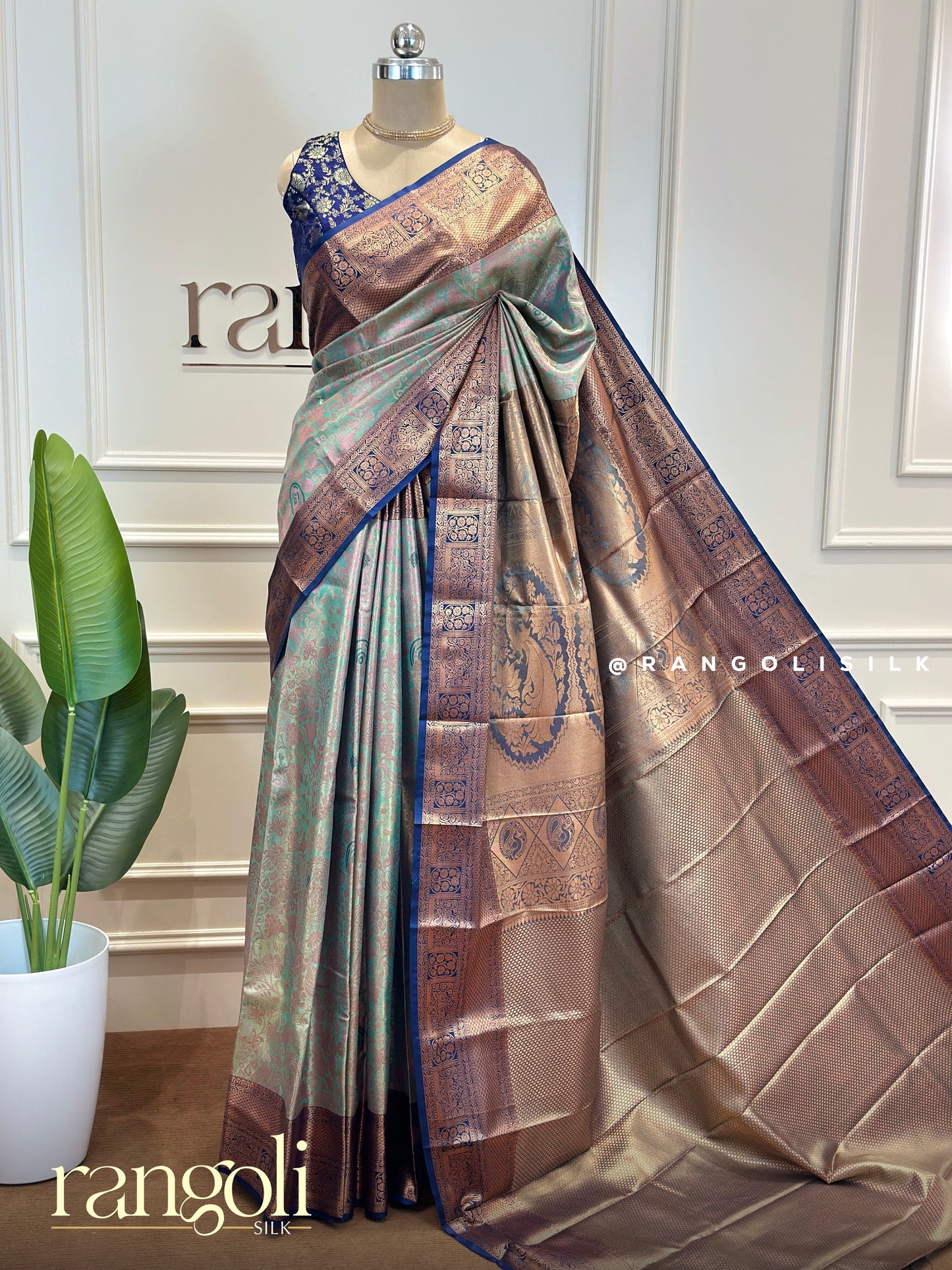 Elegant Tissue Silk Saree with Contrast Border - Post 629