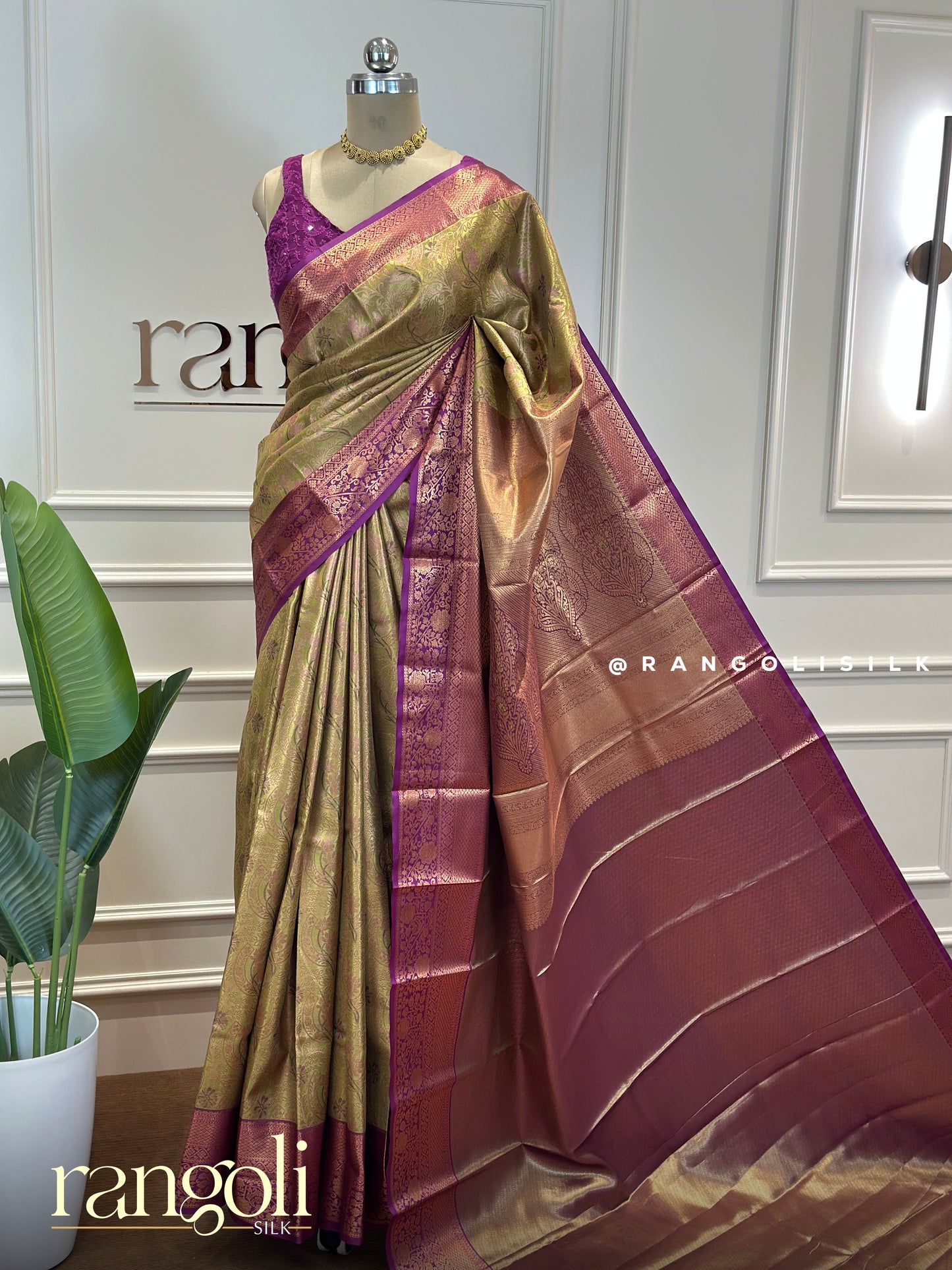 Elegant Tissue Silk Saree with Contrast Border - Post 629