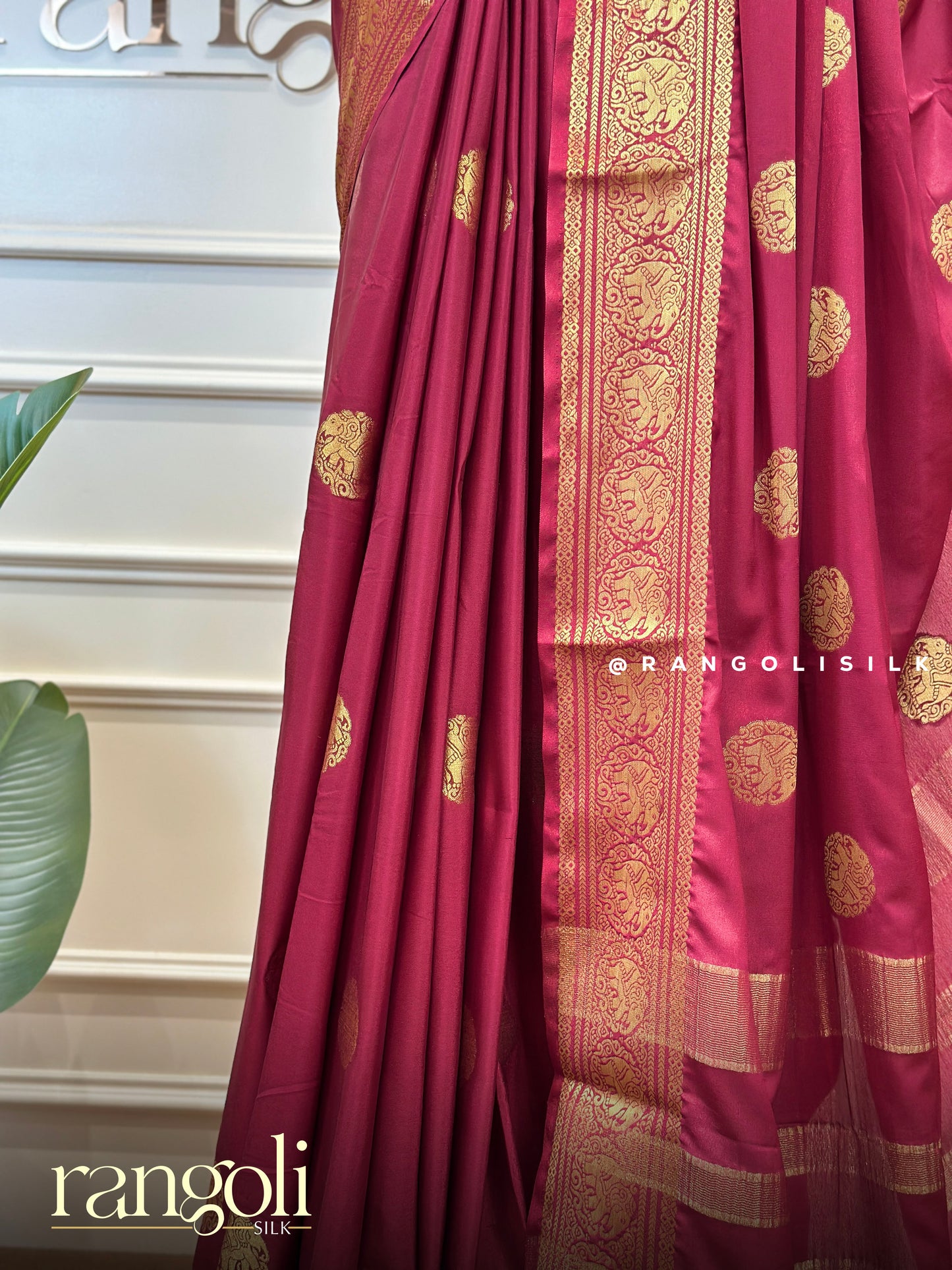 Semi Mysore Crepe Silk Sarees with Elephant Buttas - Post 928