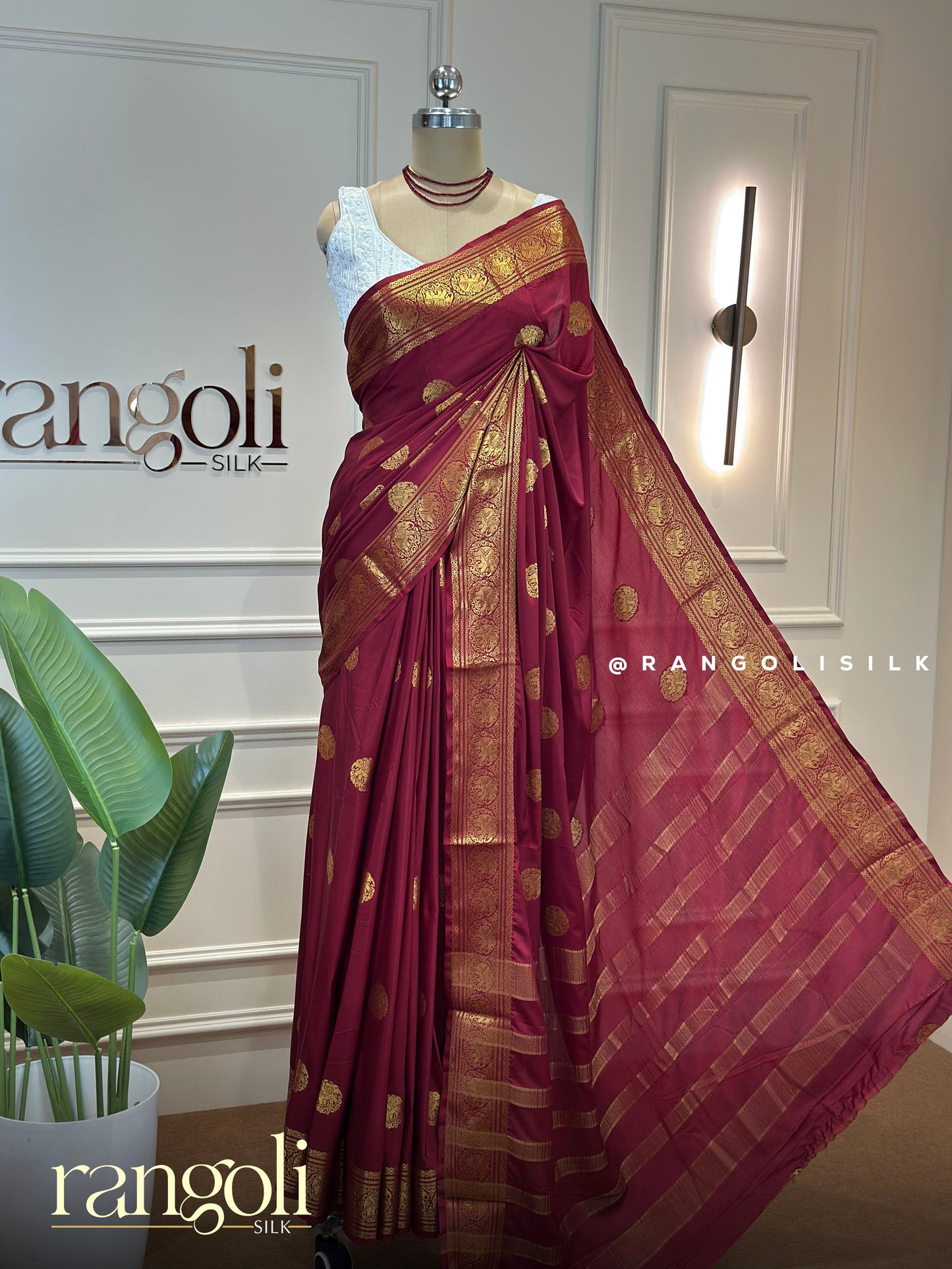Semi Mysore Crepe Silk Sarees with Elephant Buttas - Post 928