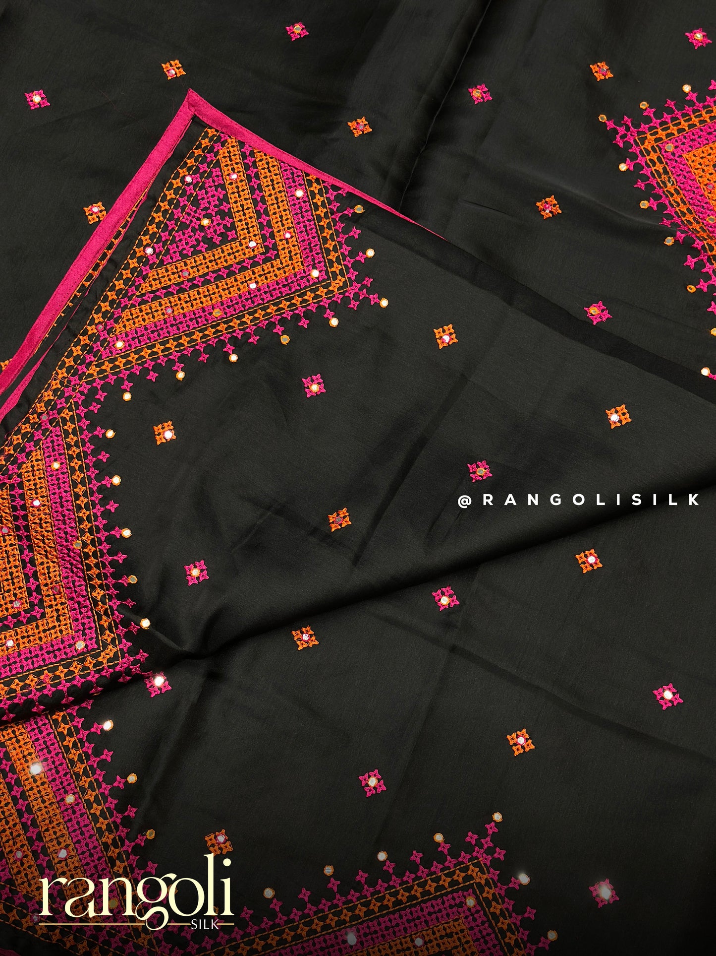Elegant Kutch Embroidery Tussar Cotton Saree - Post 926