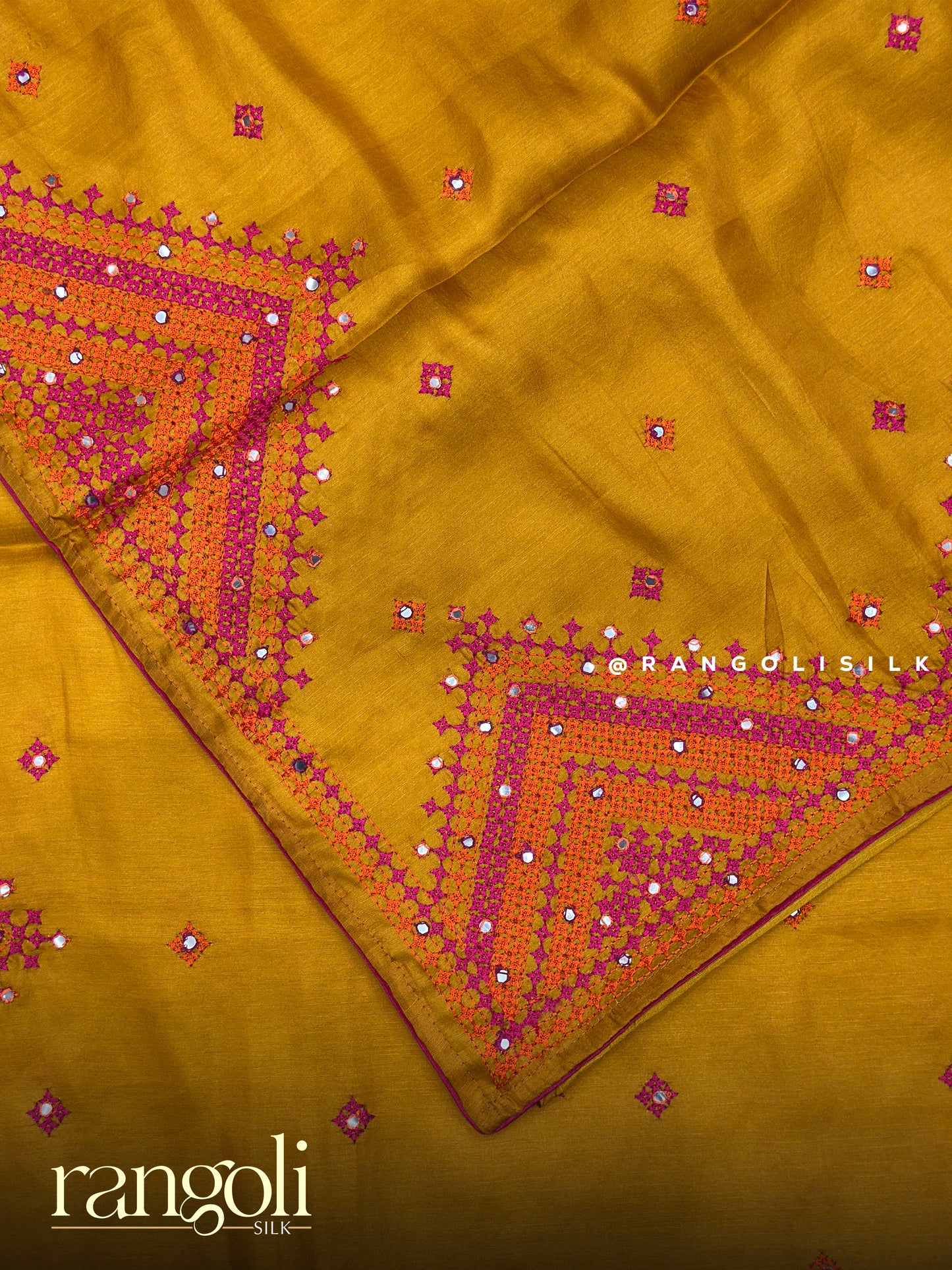 Elegant Kutch Embroidery Tussar Cotton Saree - Post 926