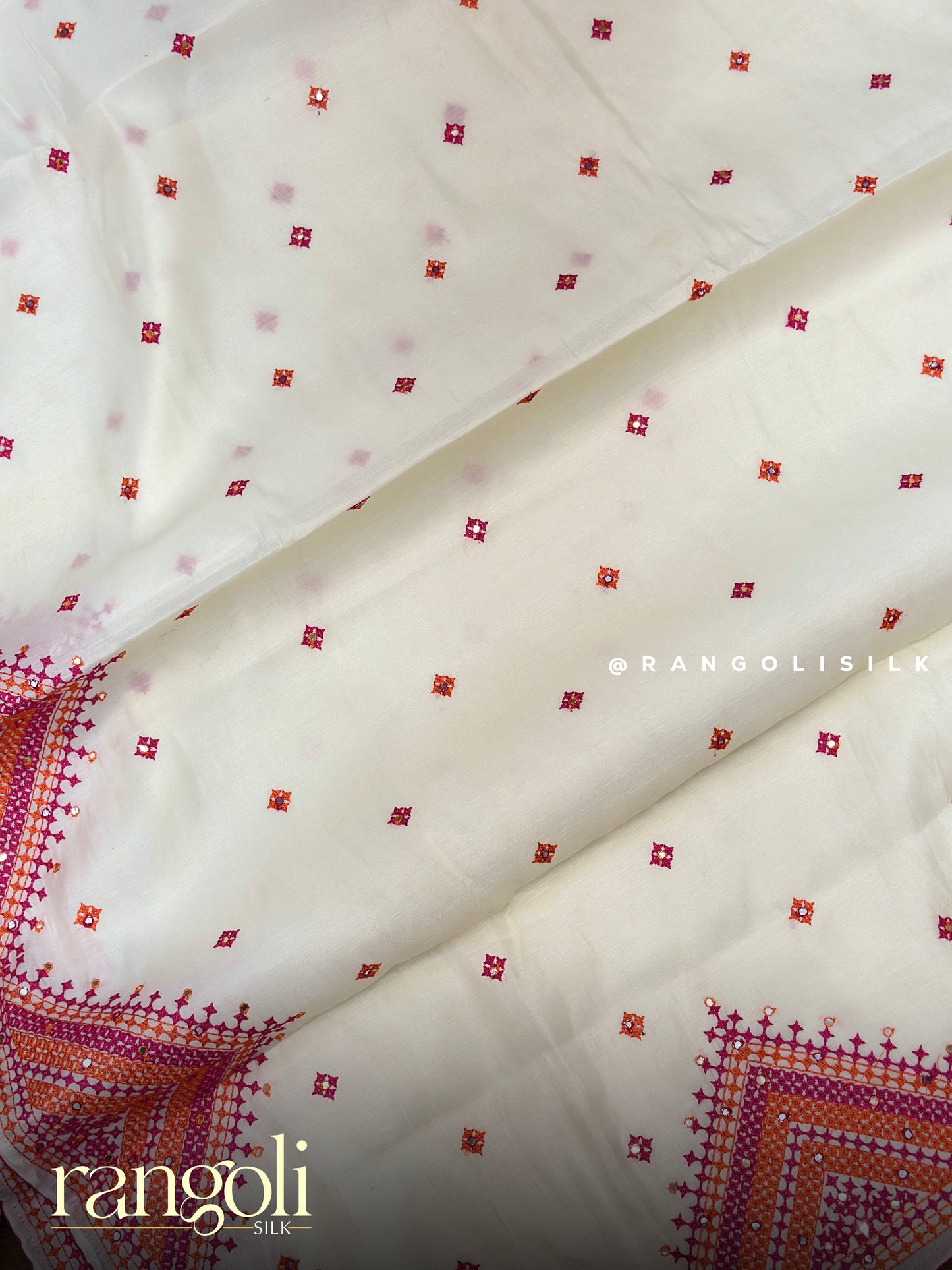 Elegant Kutch Embroidery Tussar Cotton Saree - Post 926