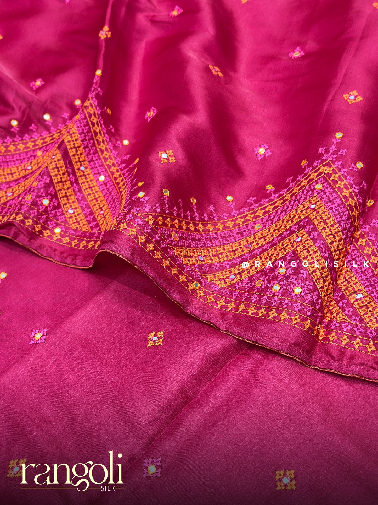 Elegant Kutch Embroidery Tussar Cotton Saree - Post 926