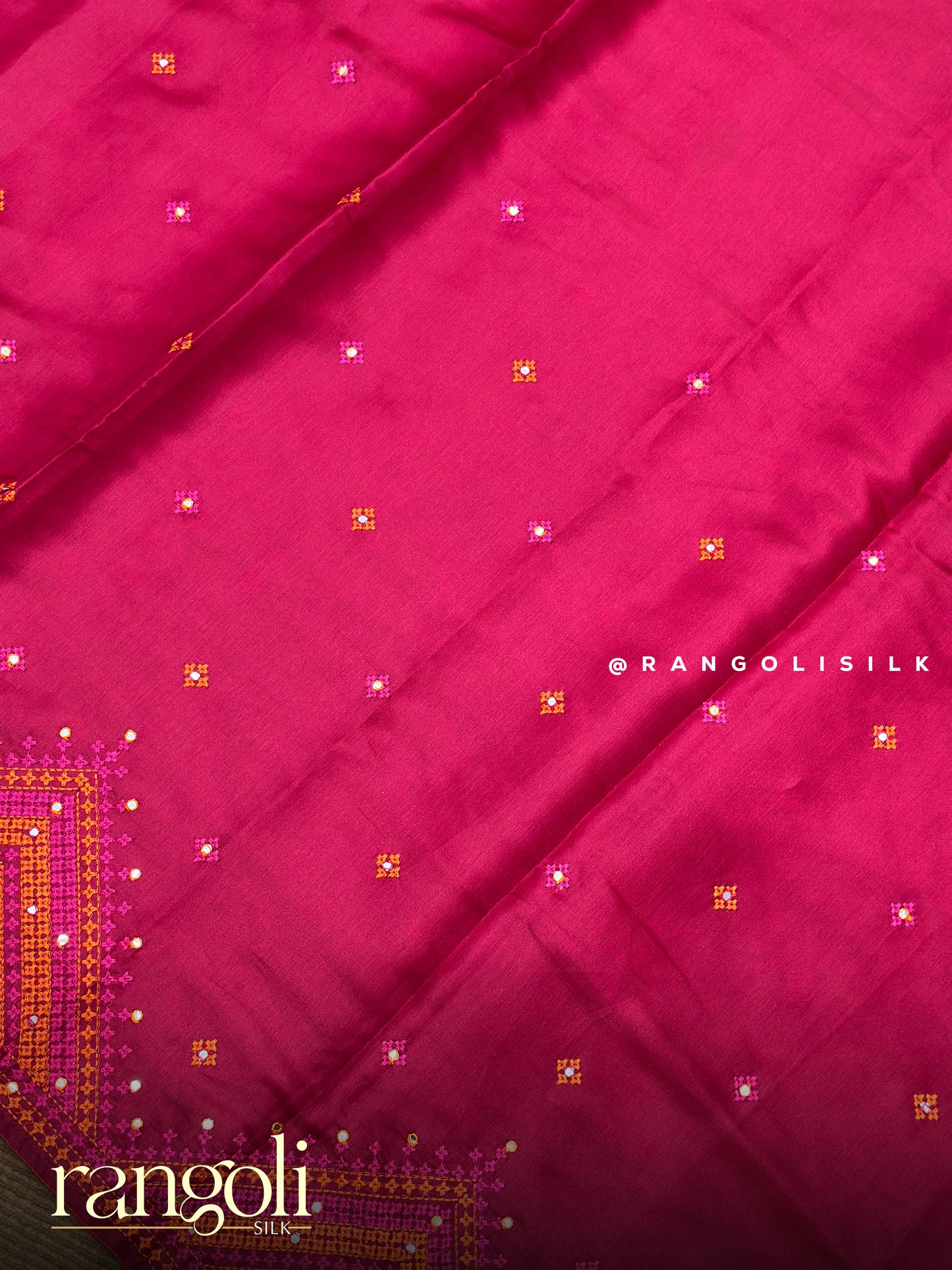 Elegant Kutch Embroidery Tussar Cotton Saree - Post 926