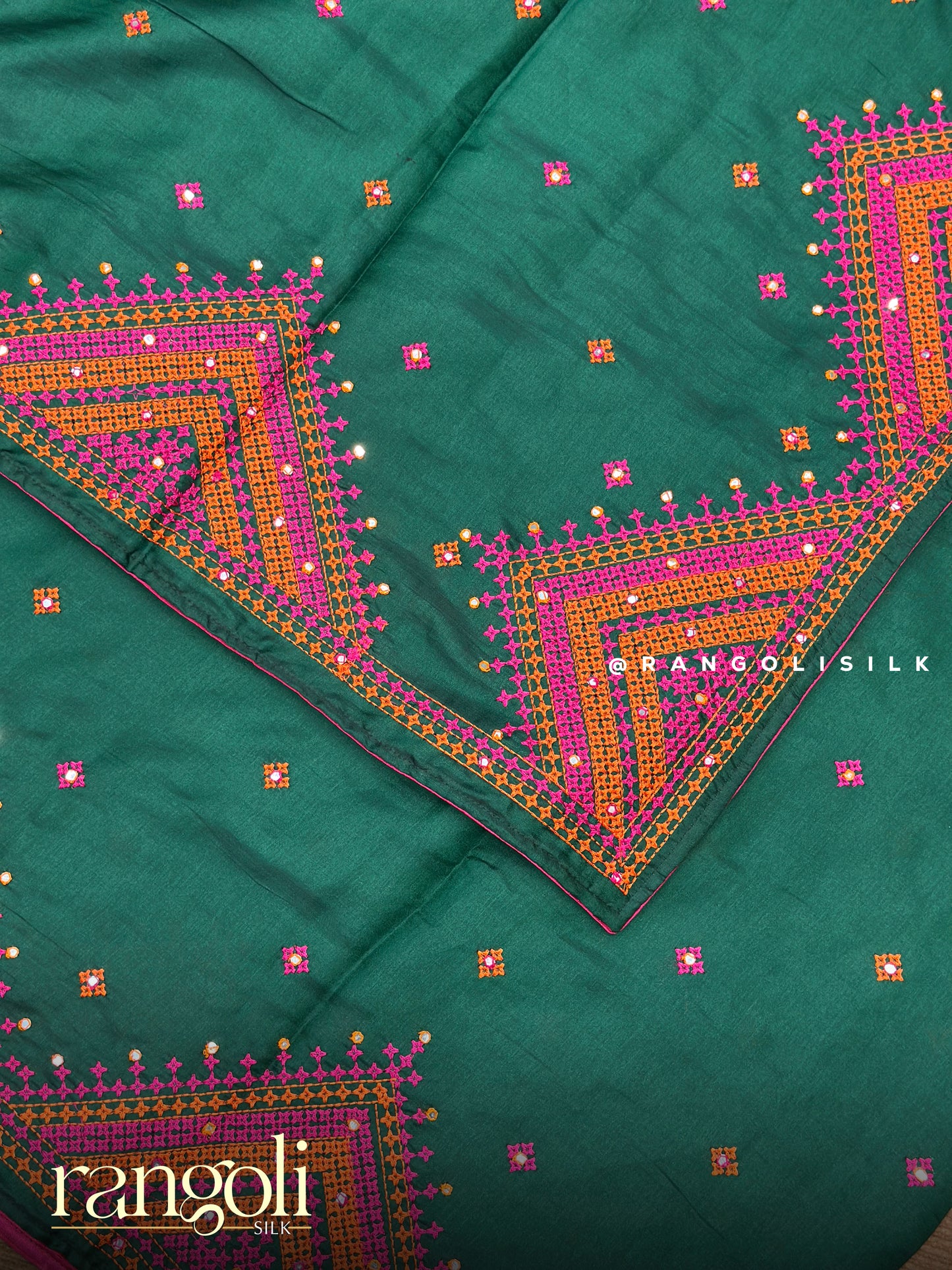 Elegant Kutch Embroidery Tussar Cotton Saree - Post 926