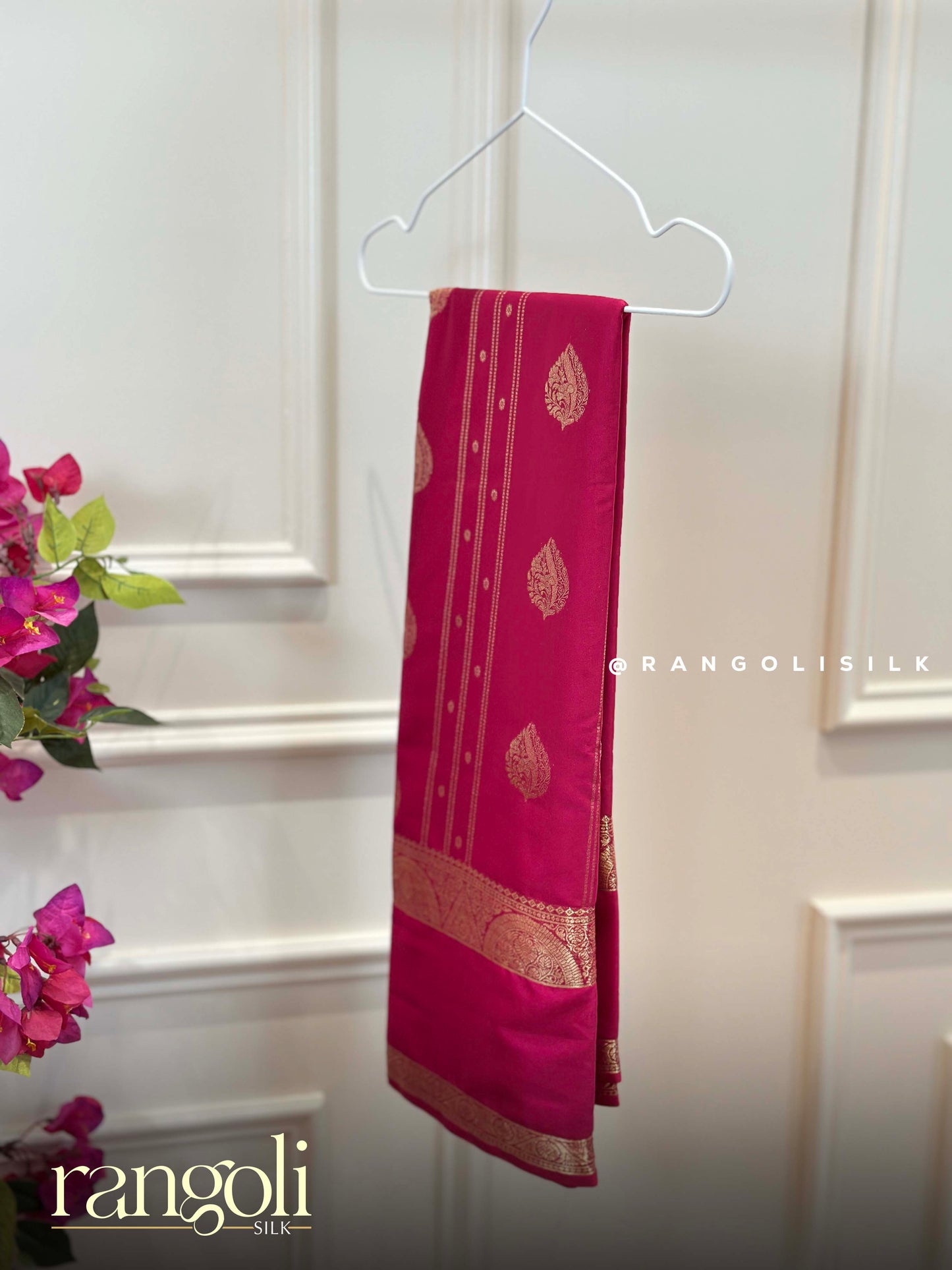 Semi Mysore Silk Saree with Zari Buttas, Striped Design & Rich Pallu - Post 935
