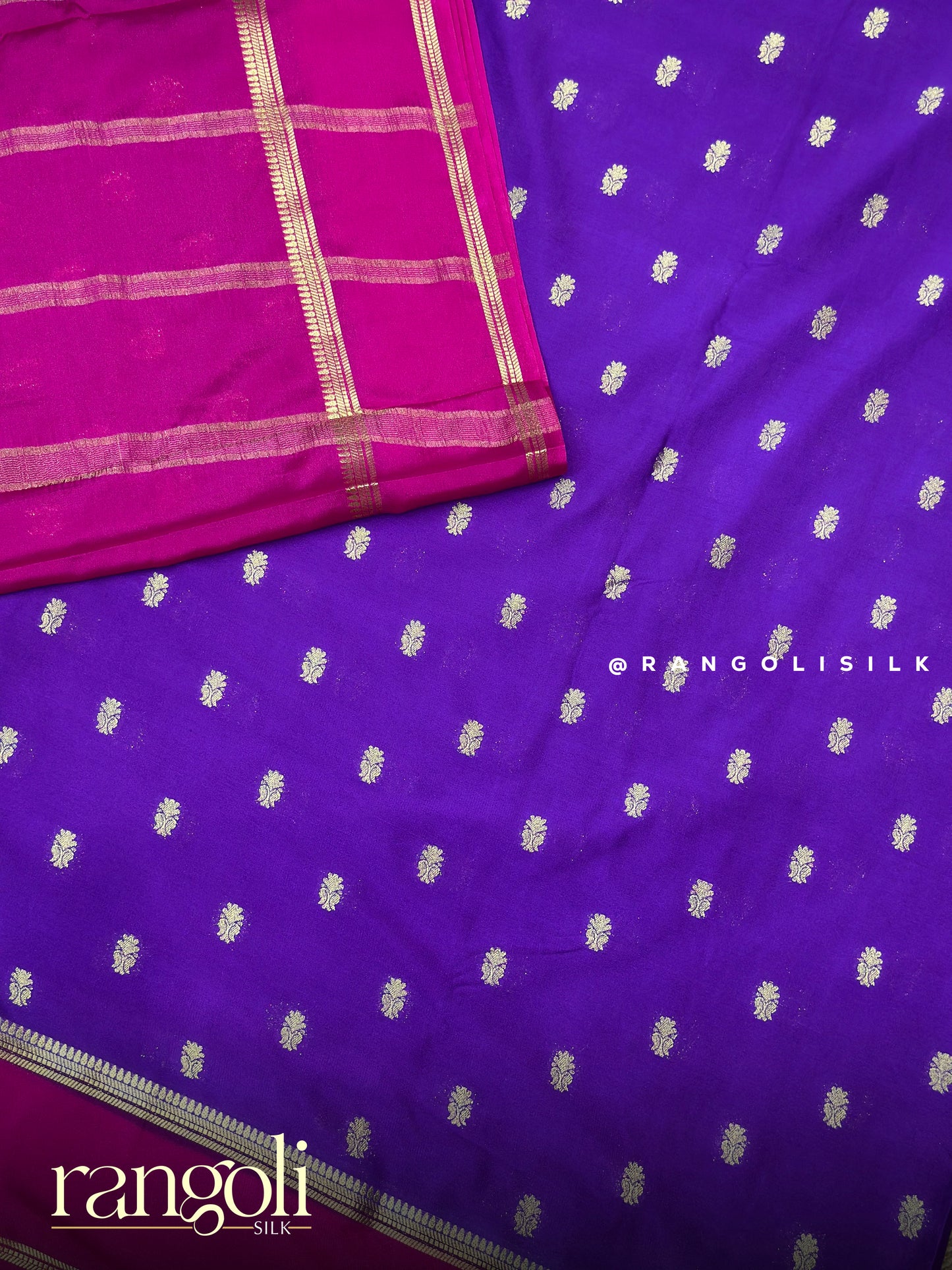 Semi Mysore Silk Sarees with Bentex Border & Zari Butta Designs - Post 929