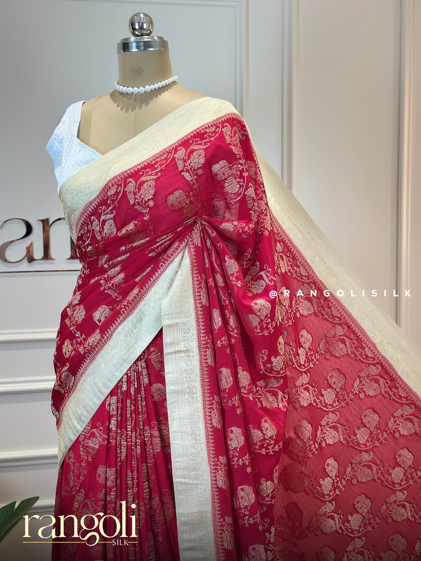 Chiffon Georgette Banarasi Saree with Elegant Zari Weaving - Post 643