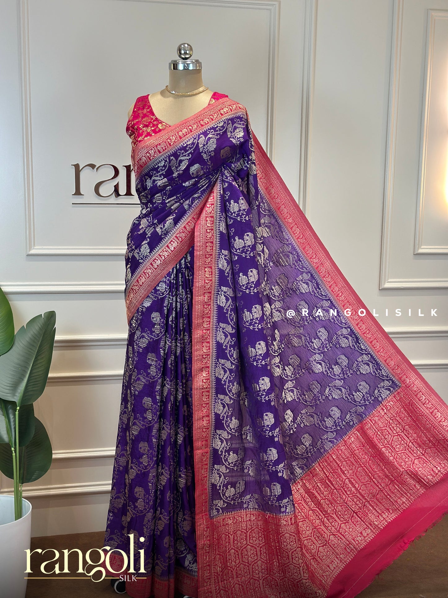 Chiffon Georgette Banarasi Saree with Elegant Zari Weaving - Post 643