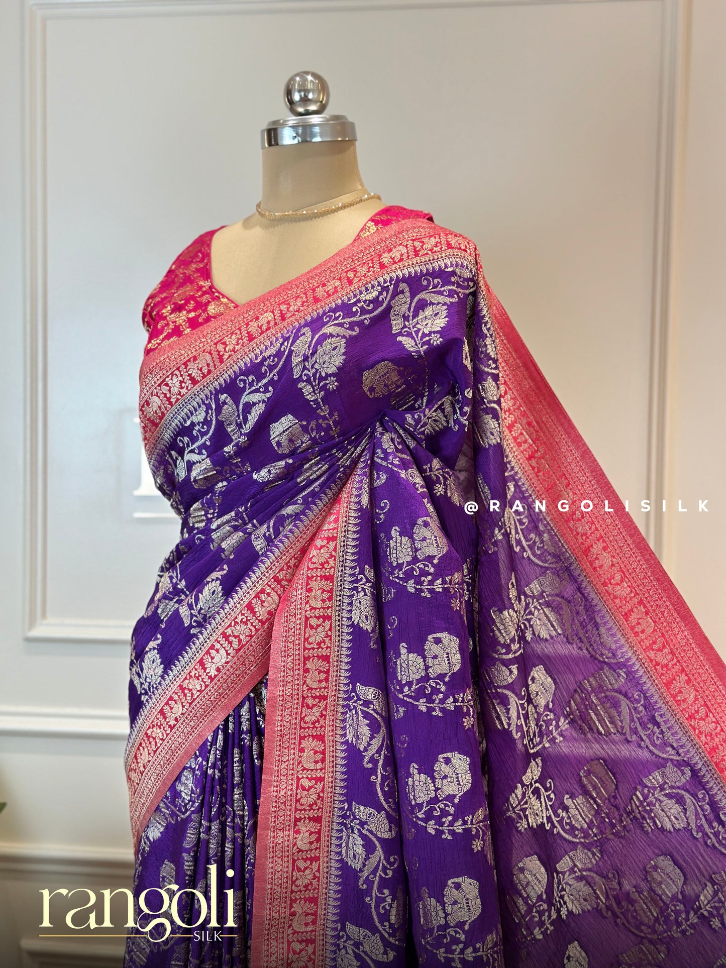Chiffon Georgette Banarasi Saree with Elegant Zari Weaving - Post 643