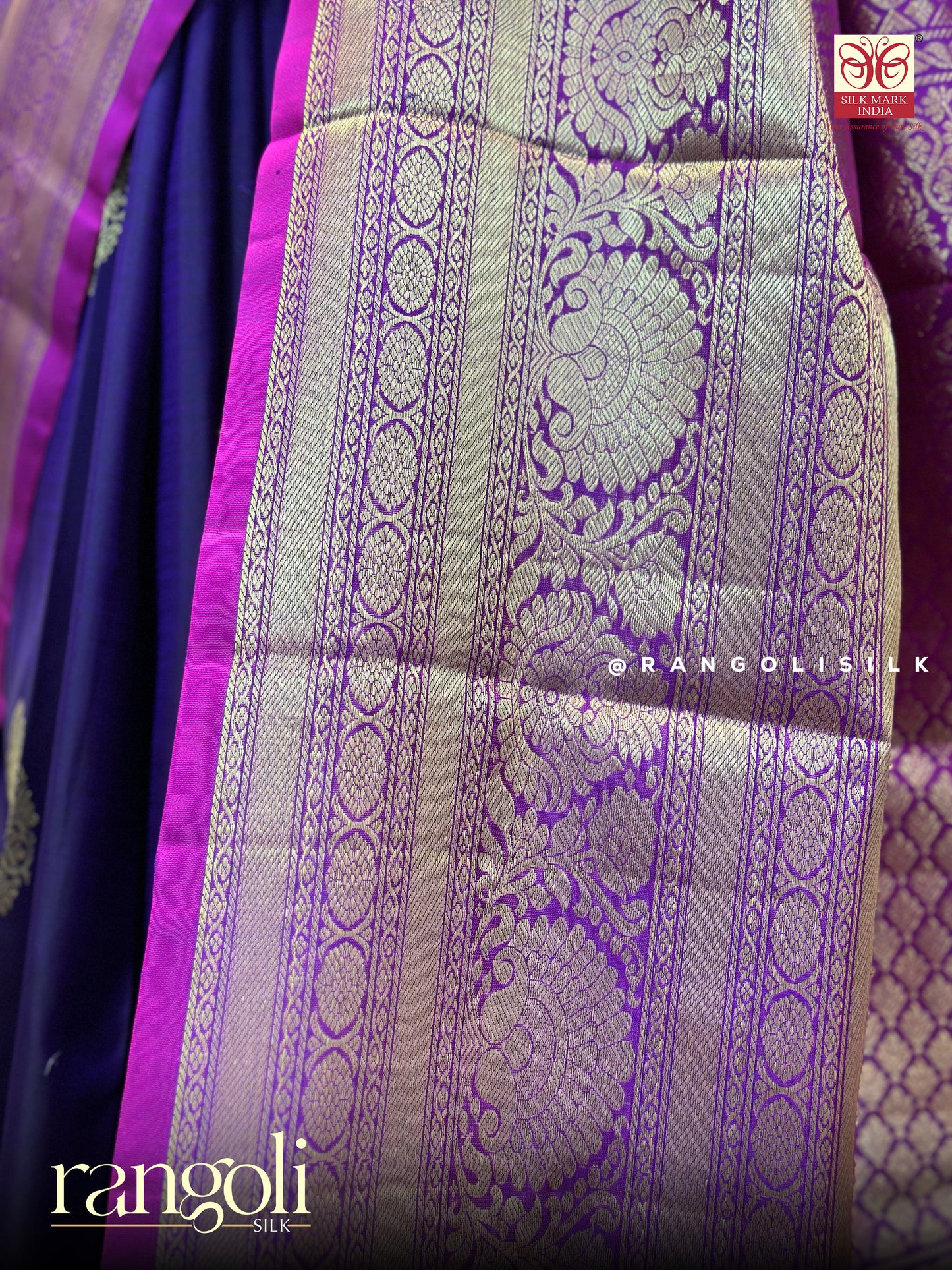 Pure Kanjivaram Silk Saree with Contrast Border - Post 422