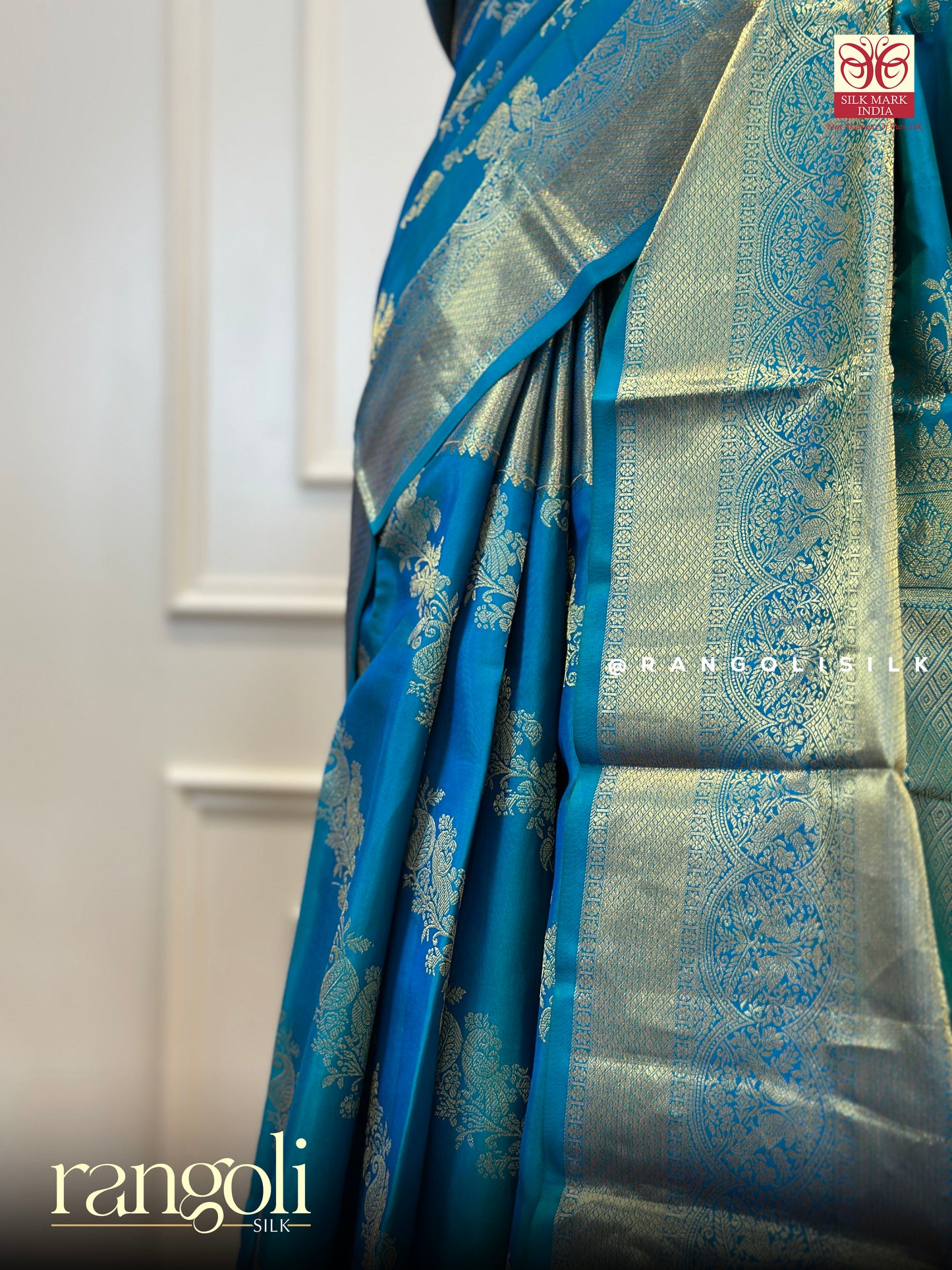 Pure Kanjivaram Silk Saree with Striped Floral Design - Post 430