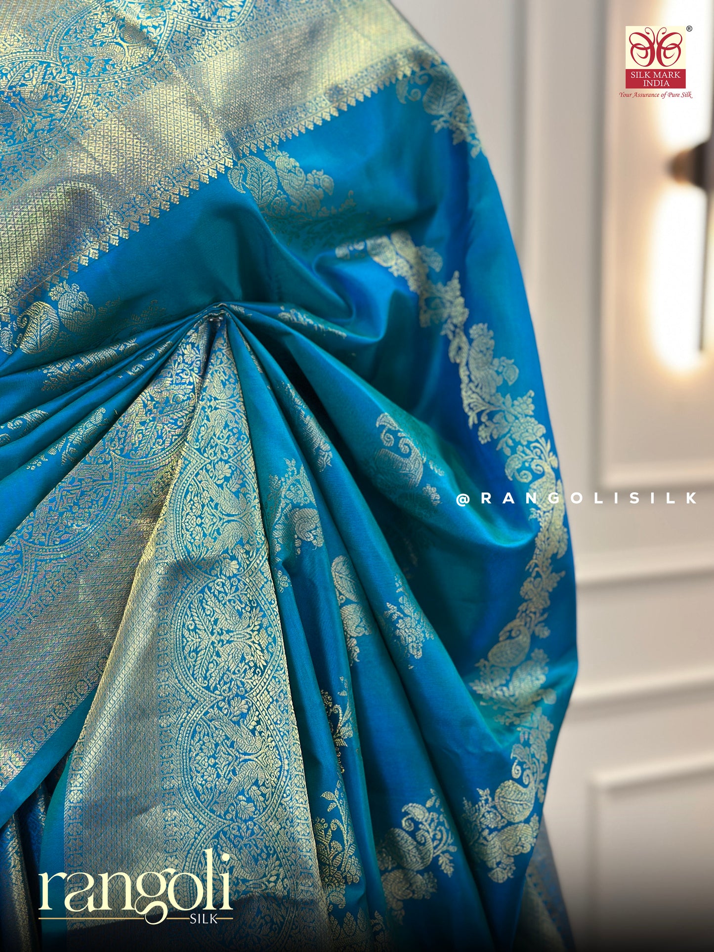 Pure Kanjivaram Silk Saree with Striped Floral Design - Post 430