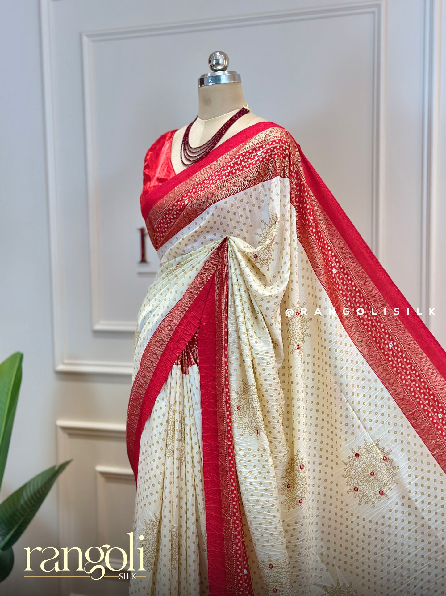 Elegant Silk Cotton Saree in Off-White - Post 518