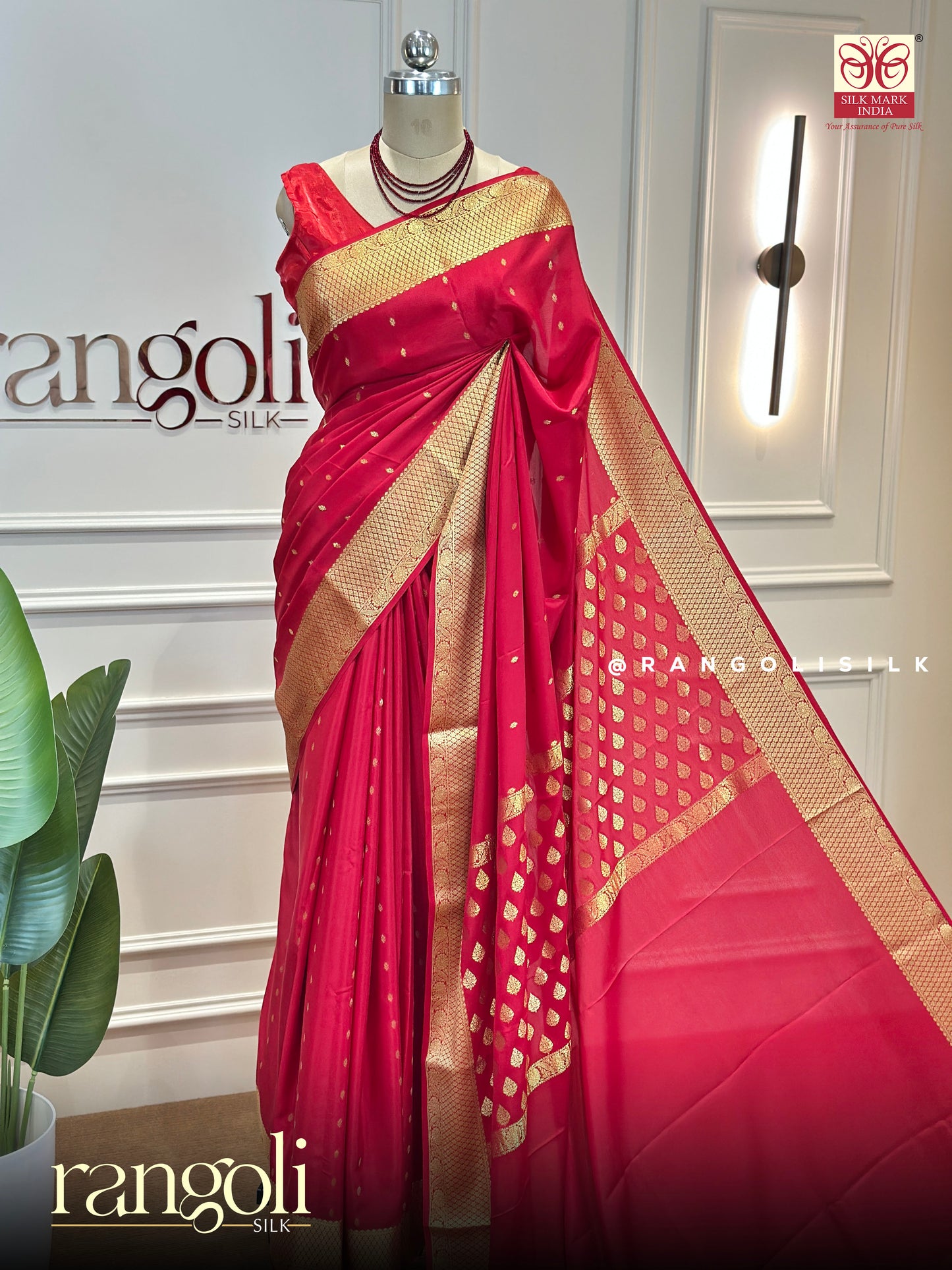 Pure Mysore Crepe Silk Saree with Zari Border and  Subtle Buti Design - Post 816