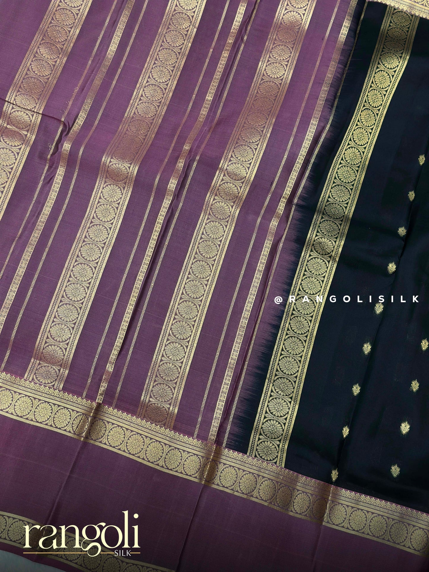 Black Kanjivaram Silk Sarees with Rich Zari Work & Contrast Borders - Post 932