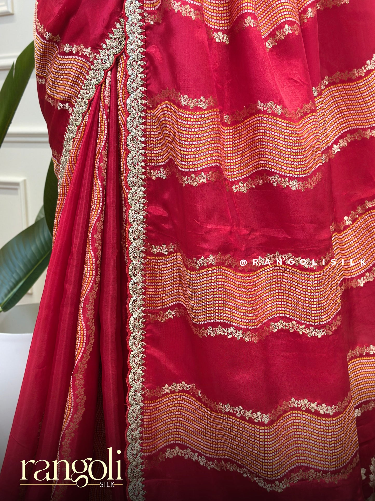 Crimson Red Banarasi Saree with Rich Gold Zari & Traditional Motifs - Post 829