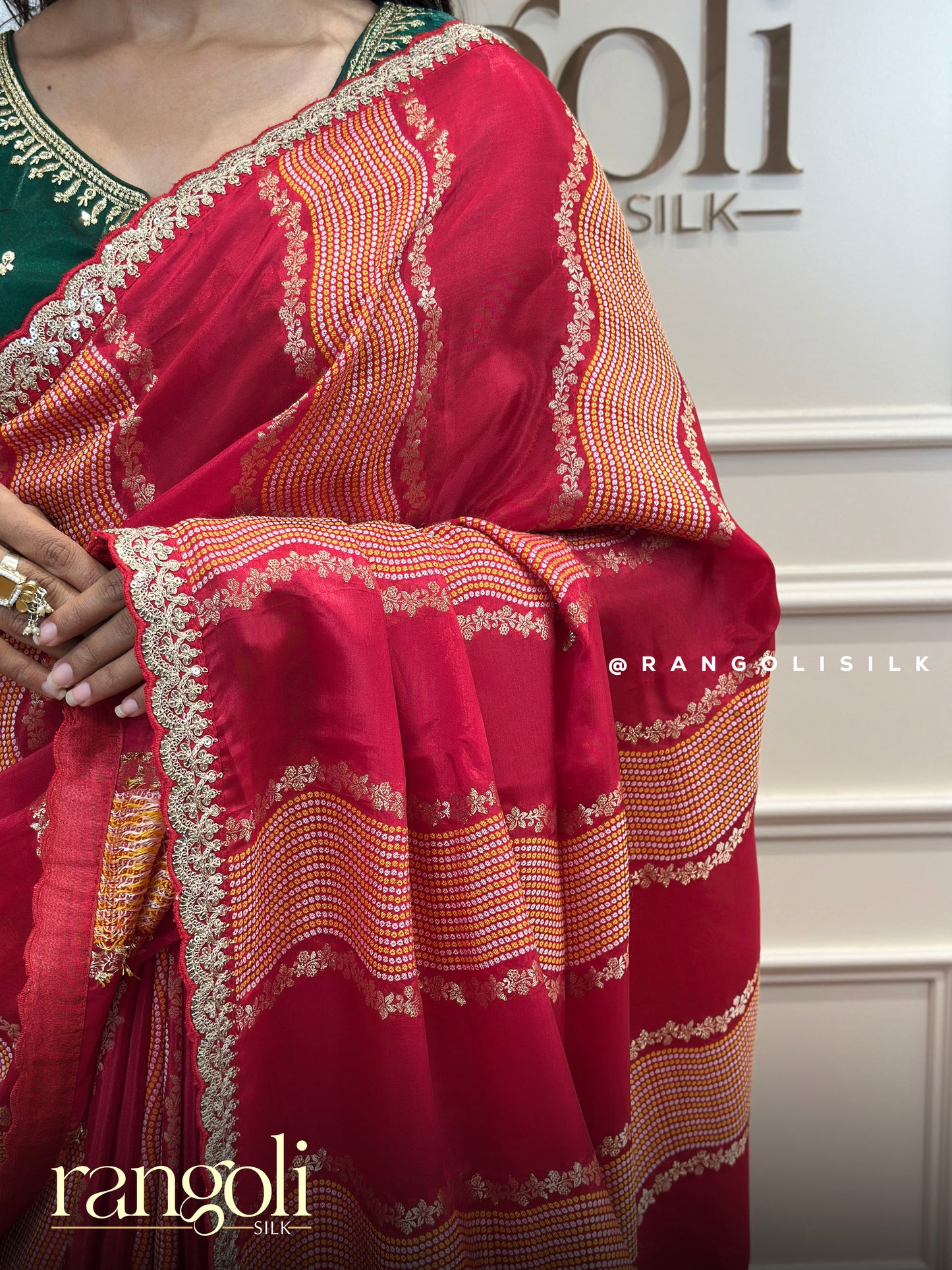 Crimson Red Banarasi Saree with Rich Gold Zari & Traditional Motifs - Post 829