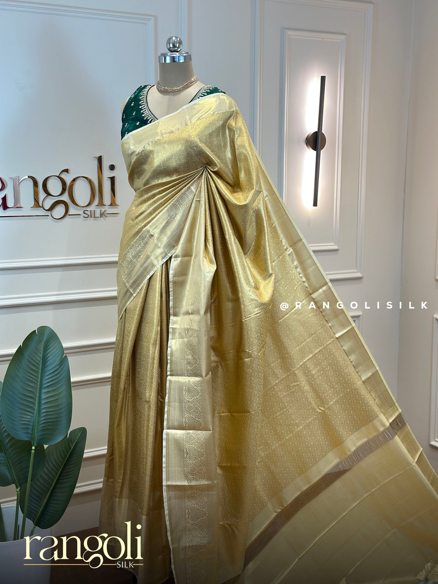 Elegant Golden Woven Saree with Rich Self Design - Post 826