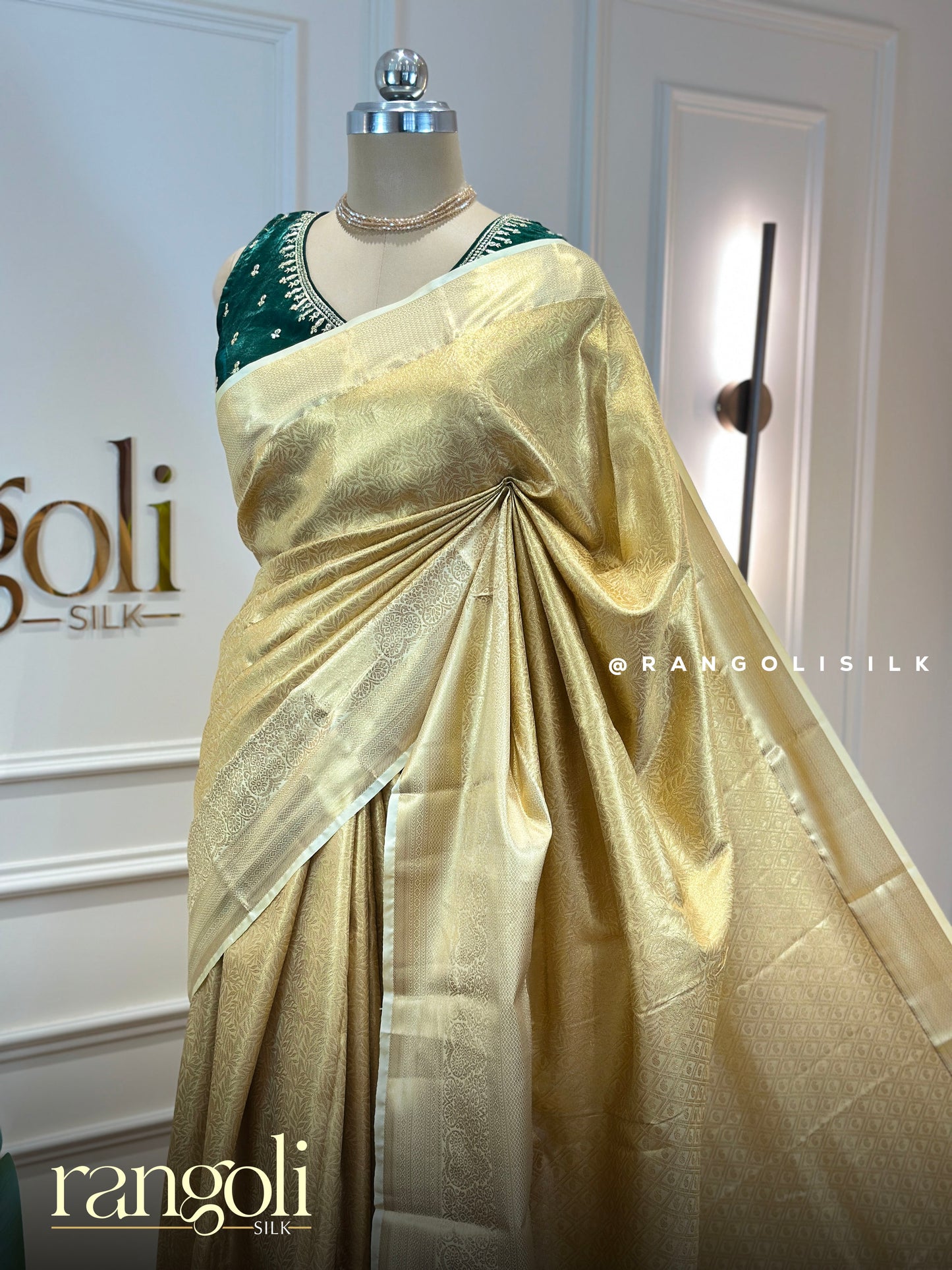 Elegant Golden Woven Saree with Rich Self Design - Post 826