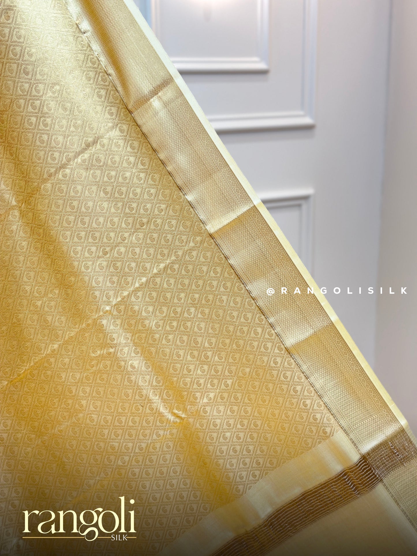 Elegant Golden Woven Saree with Rich Self Design - Post 826