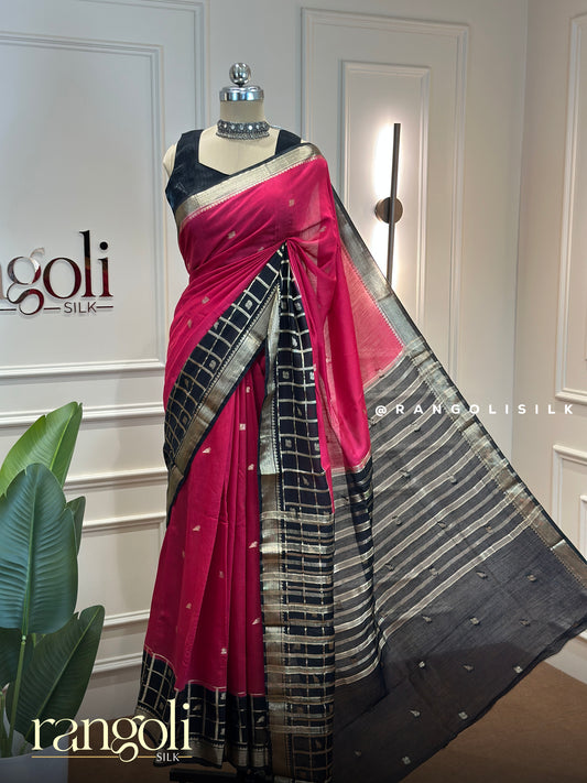Soft Cotton Saree - Breathable Comfort with Elegant Checks - Post 832