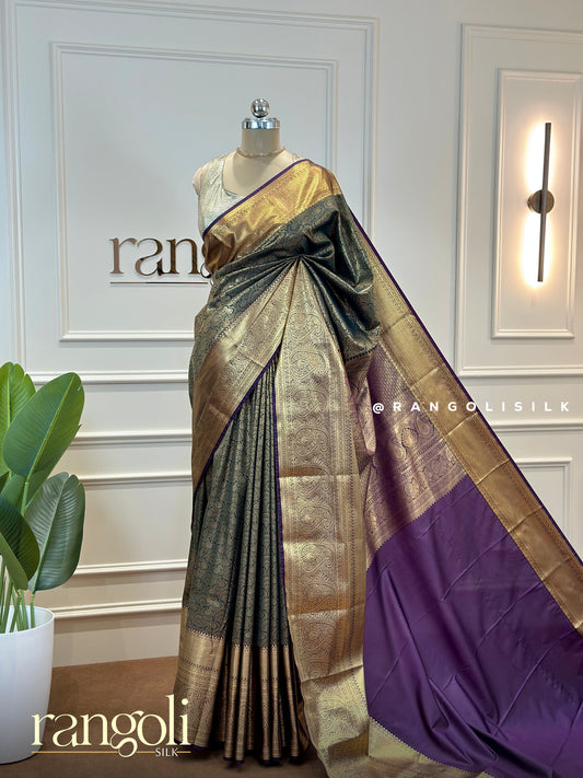 Semi Kanjivaram Silk Saree in Regal Shades – Traditional Elegance - Post 529