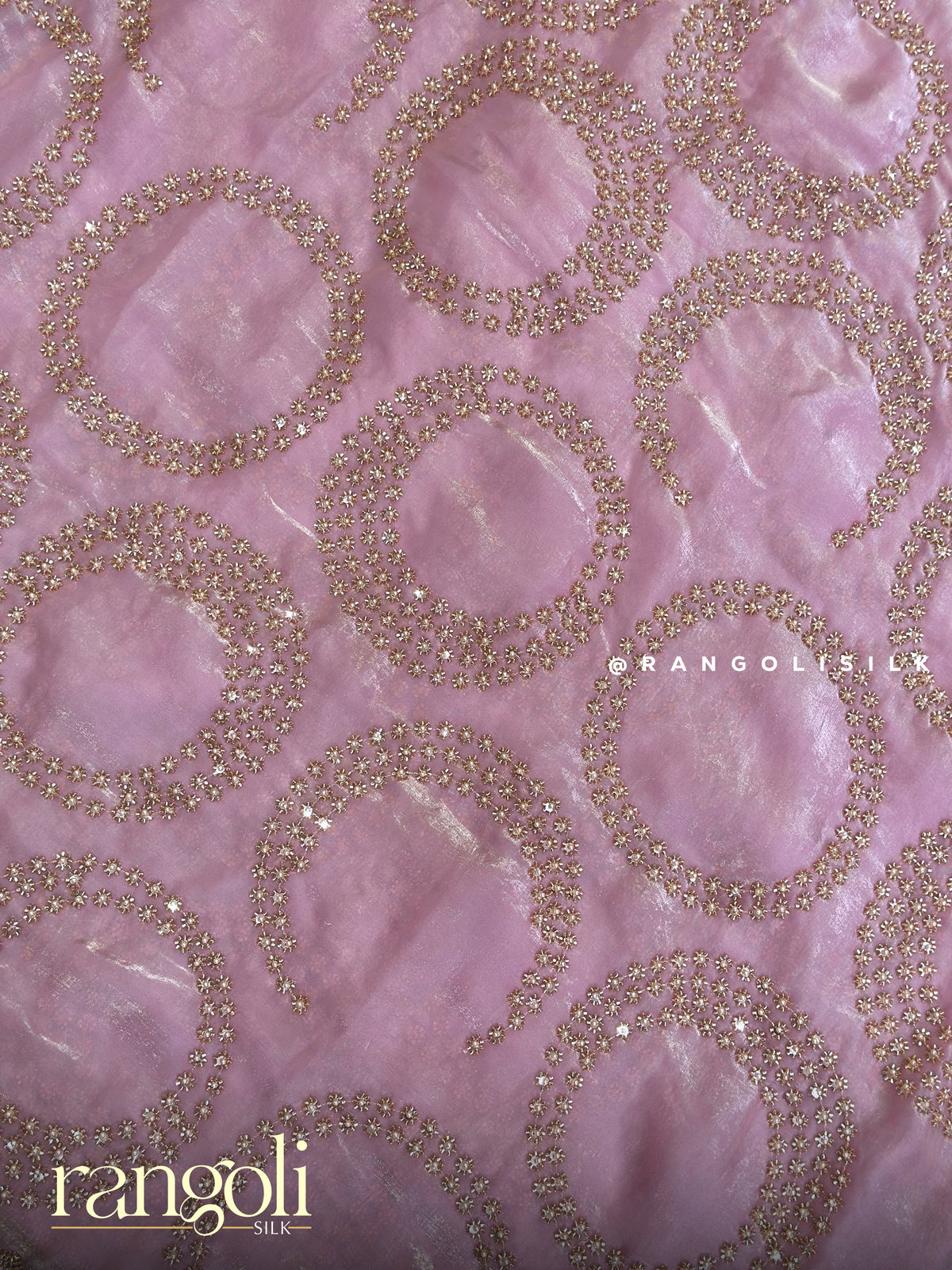 Designer Saree with Geometric Circular Embroidery Work - Post 1048
