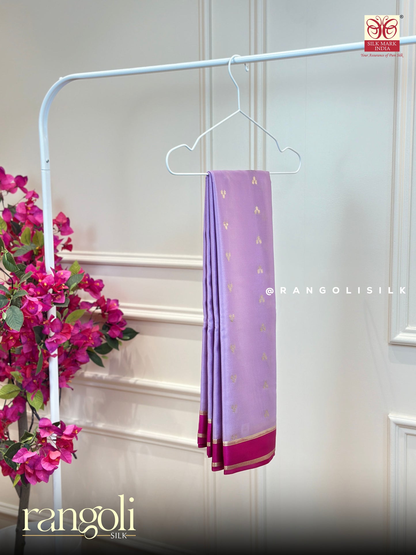Pure Mysore Crepe Silk Saree with Gandaberunda Pallu & Bentex Border - Silk Mark Certified - Post 947
