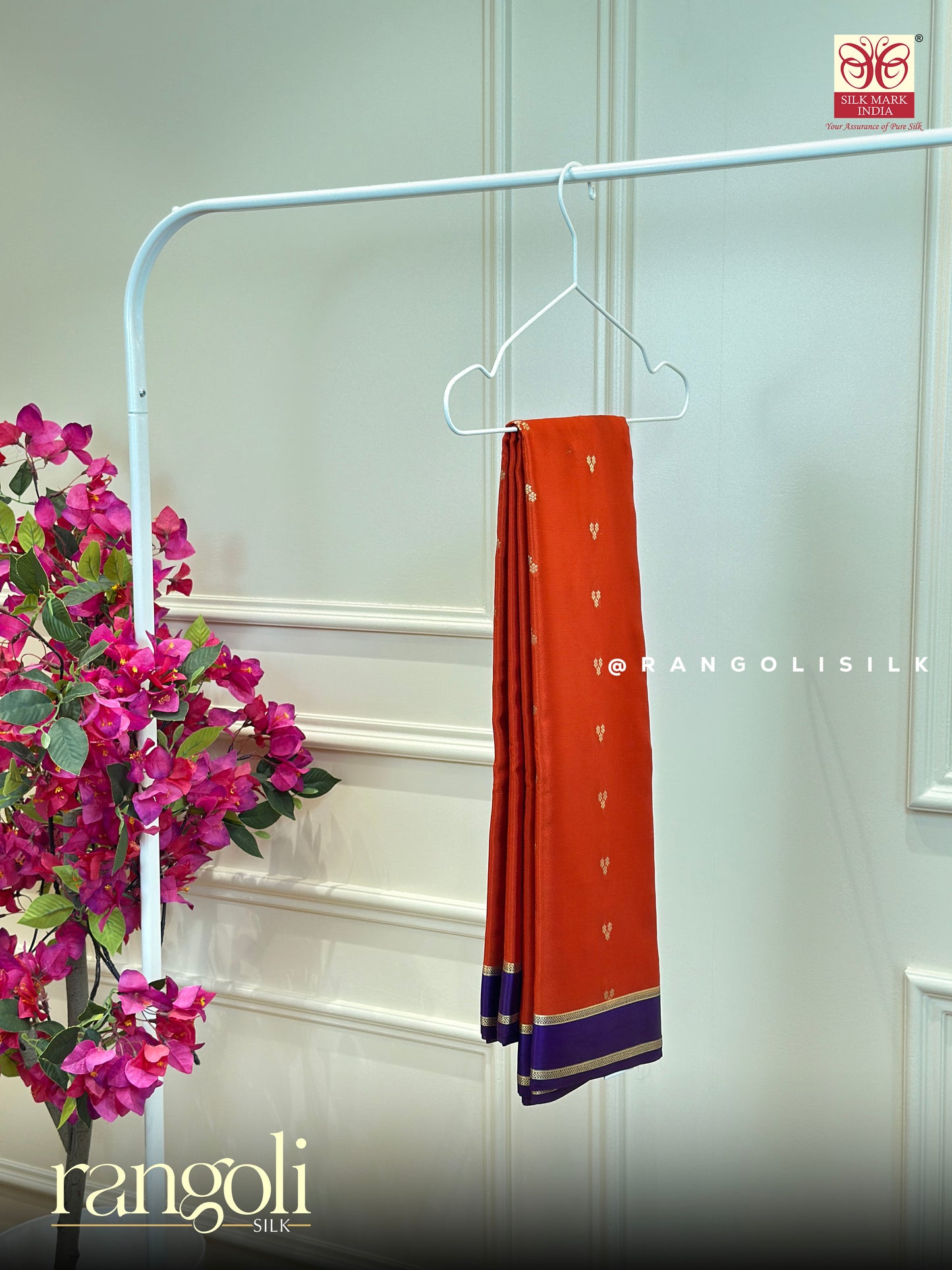 Pure Mysore Crepe Silk Saree with Gandaberunda Pallu & Bentex Border - Silk Mark Certified - Post 947