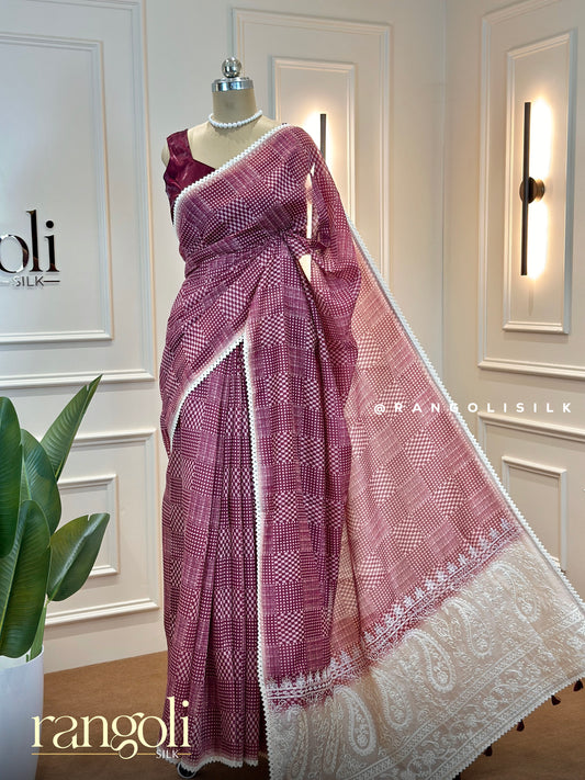 Cotton Saree with White Embroidered Pallu - Post 530