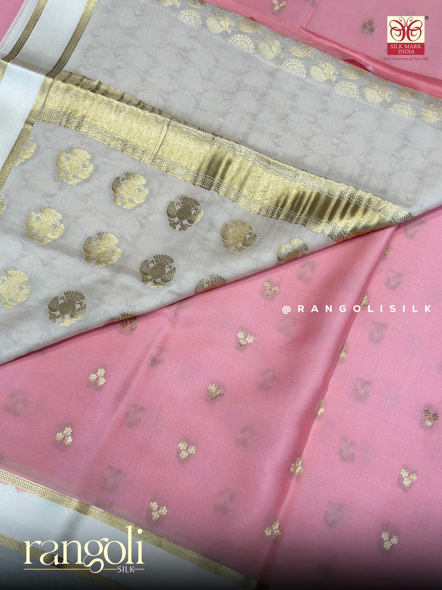 Pure Mysore Crepe Silk Saree with Gandaberunda Pallu & Bentex Border - Silk Mark Certified - Post 947