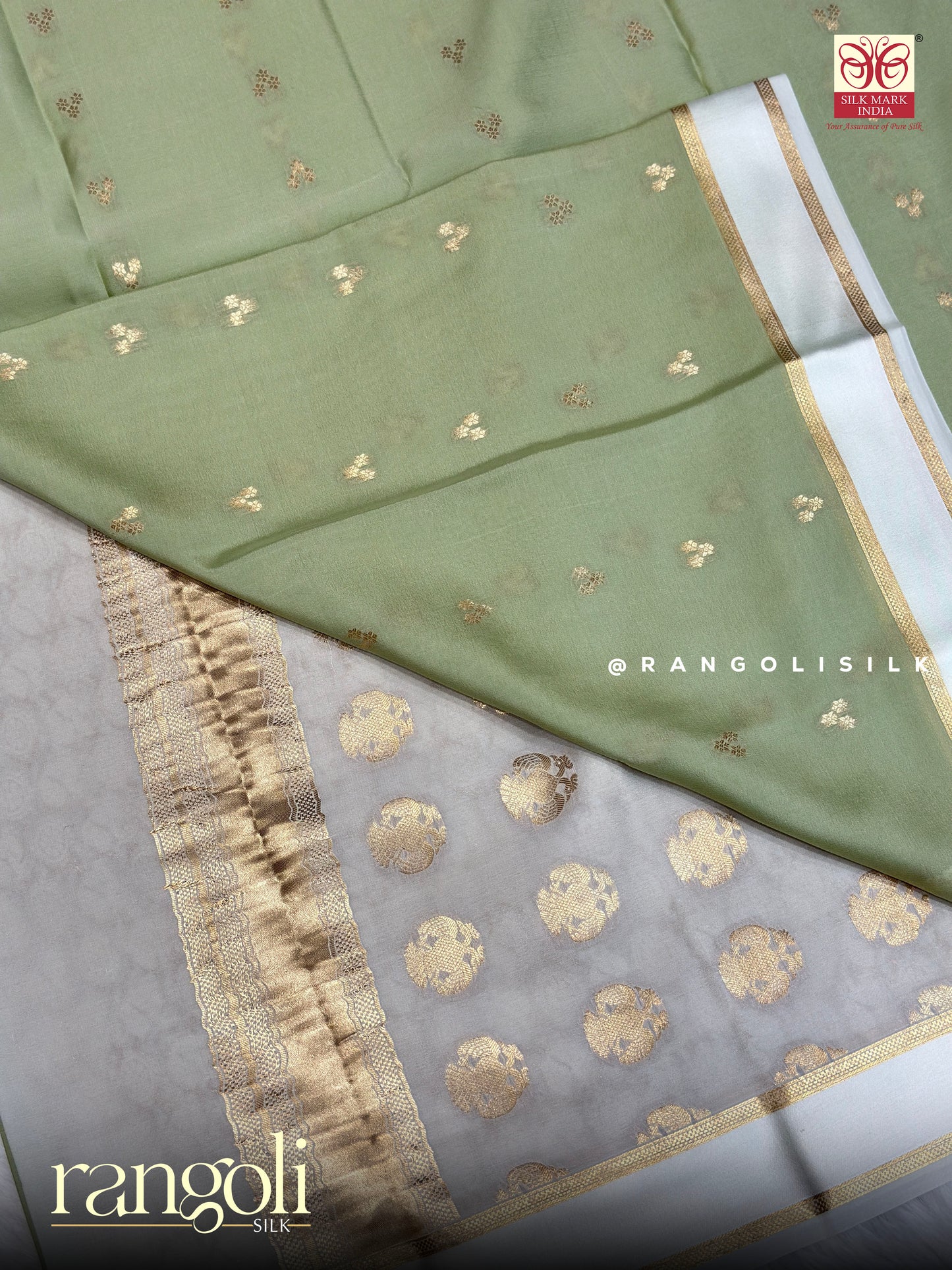 Pure Mysore Crepe Silk Saree with Gandaberunda Pallu & Bentex Border - Silk Mark Certified - Post 947