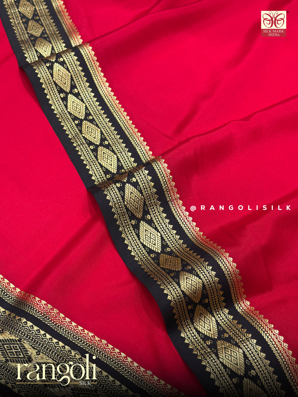 Pure Mysore Crepe Silk Saree with Self and Contrast Zari Border - Post 1050