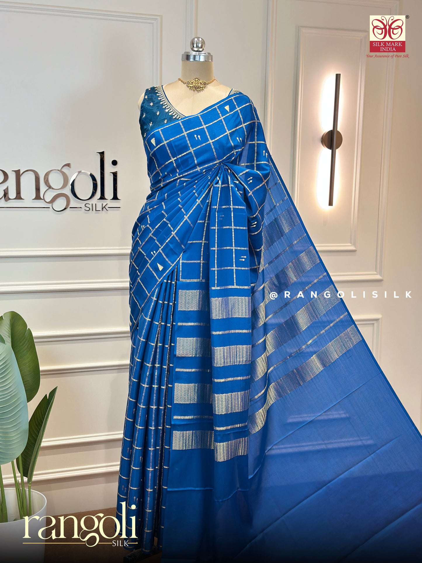 Borderless Pure Mysore Crepe Silk Saree - Silk Mark Certified - Post 953