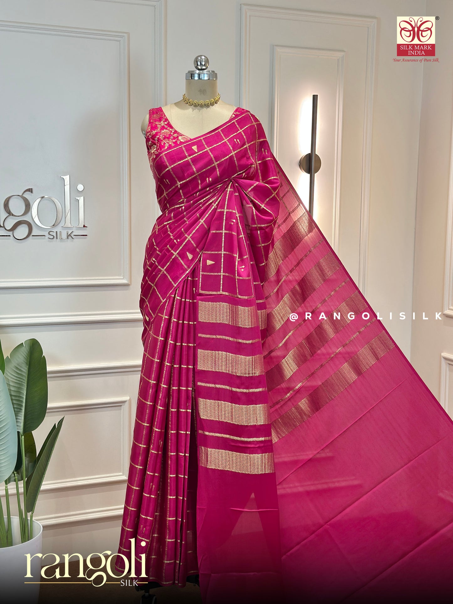 Borderless Pure Mysore Crepe Silk Saree - Silk Mark Certified - Post 953