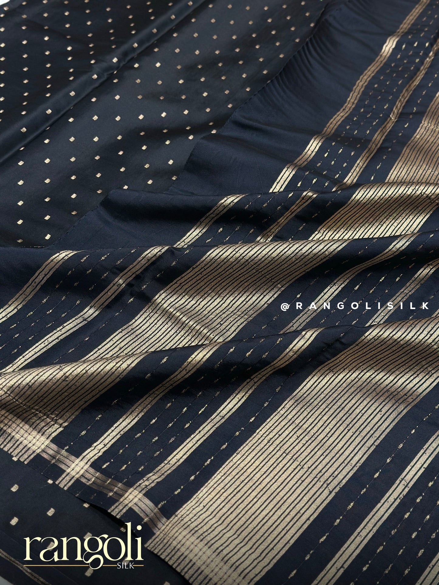 Elegant Gajji Silk Saree with Small Square Motifs, Bright Shades & Minimal Border - Post 950