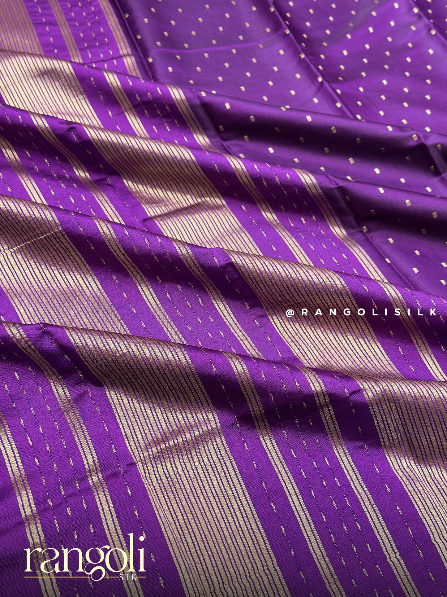 Elegant Gajji Silk Saree with Small Square Motifs, Bright Shades & Minimal Border - Post 950