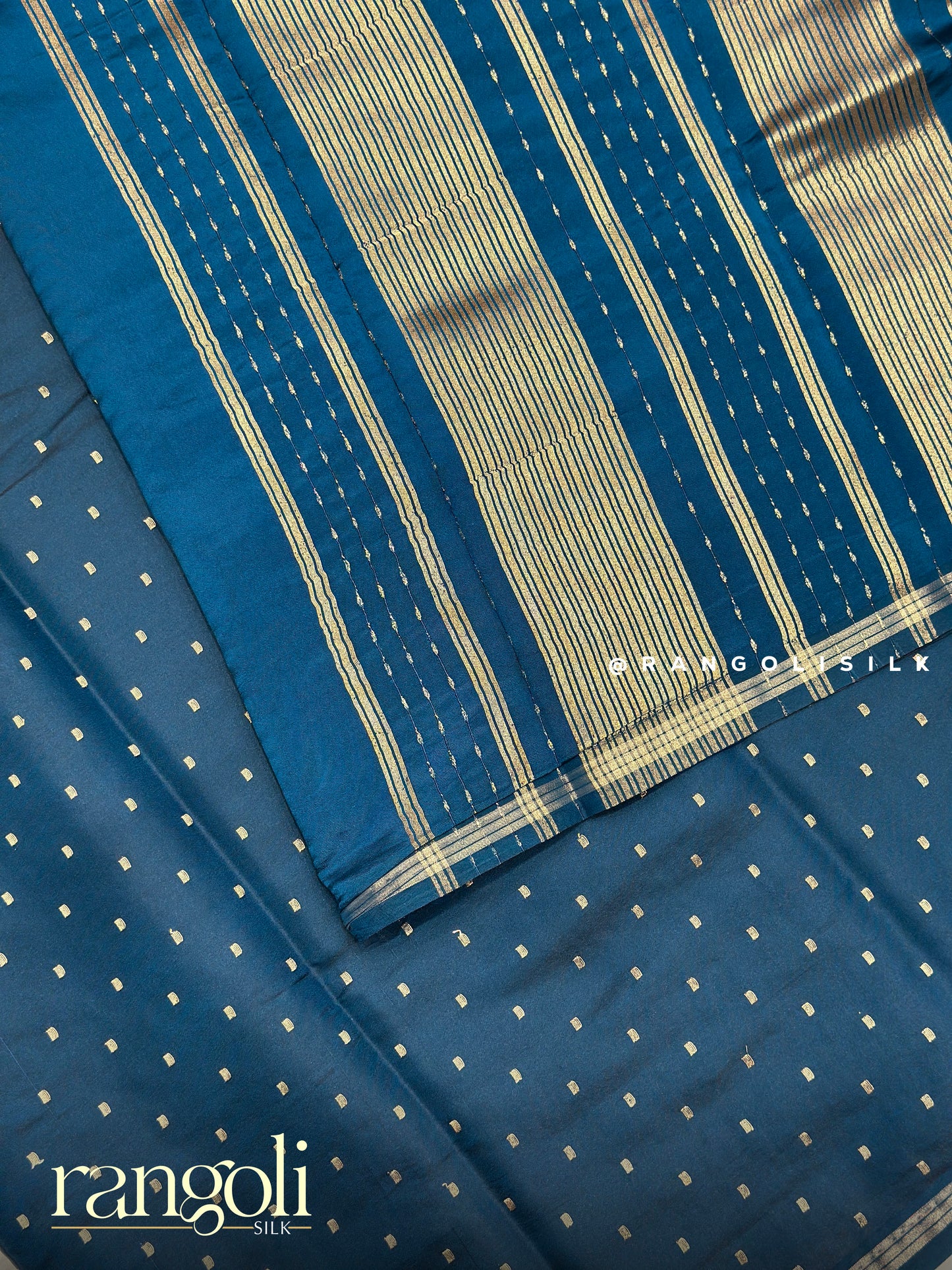 Elegant Gajji Silk Saree with Small Square Motifs, Bright Shades & Minimal Border - Post 950