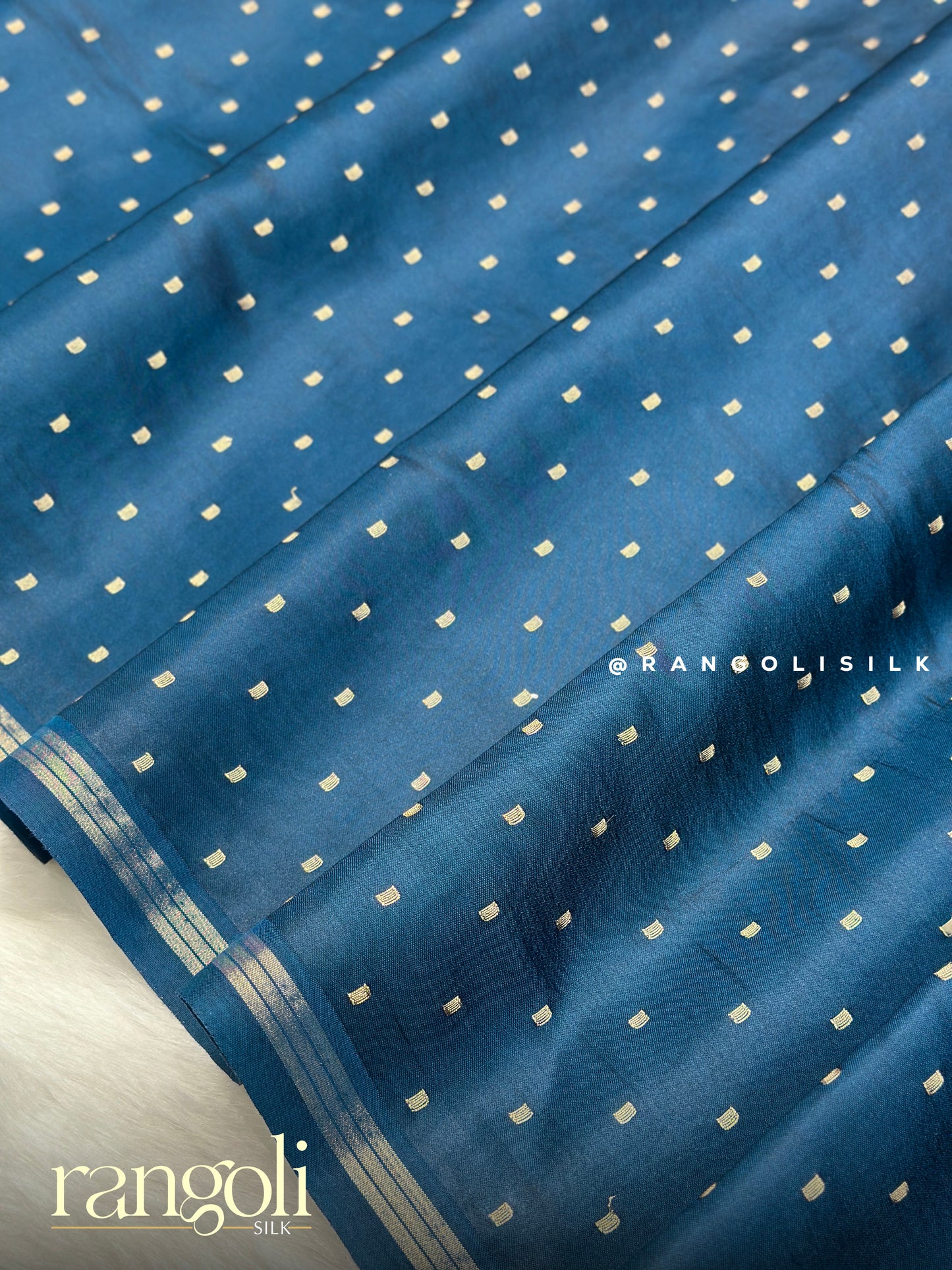 Elegant Gajji Silk Saree with Small Square Motifs, Bright Shades & Minimal Border - Post 950