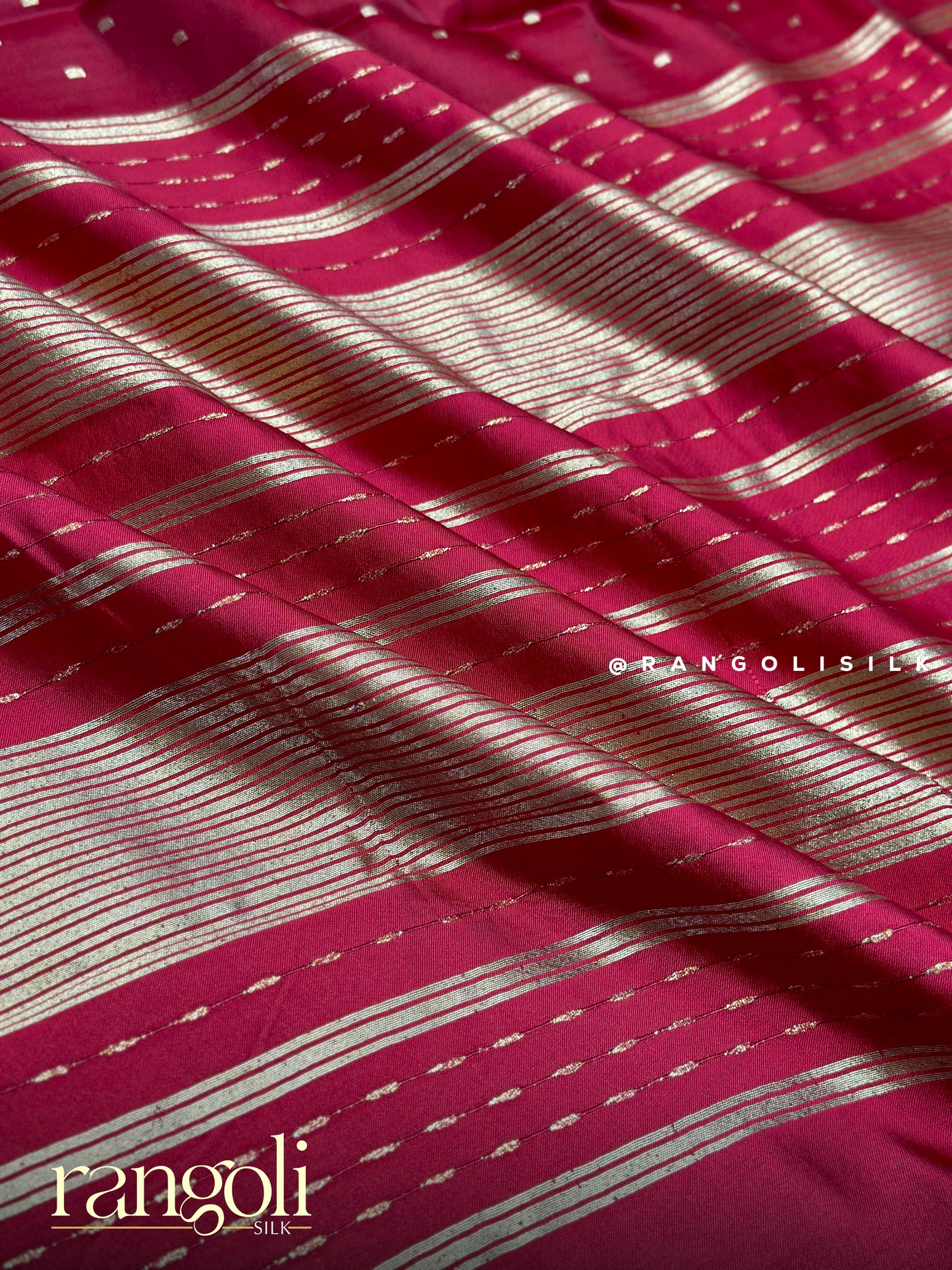 Elegant Gajji Silk Saree with Small Square Motifs, Bright Shades & Minimal Border - Post 950