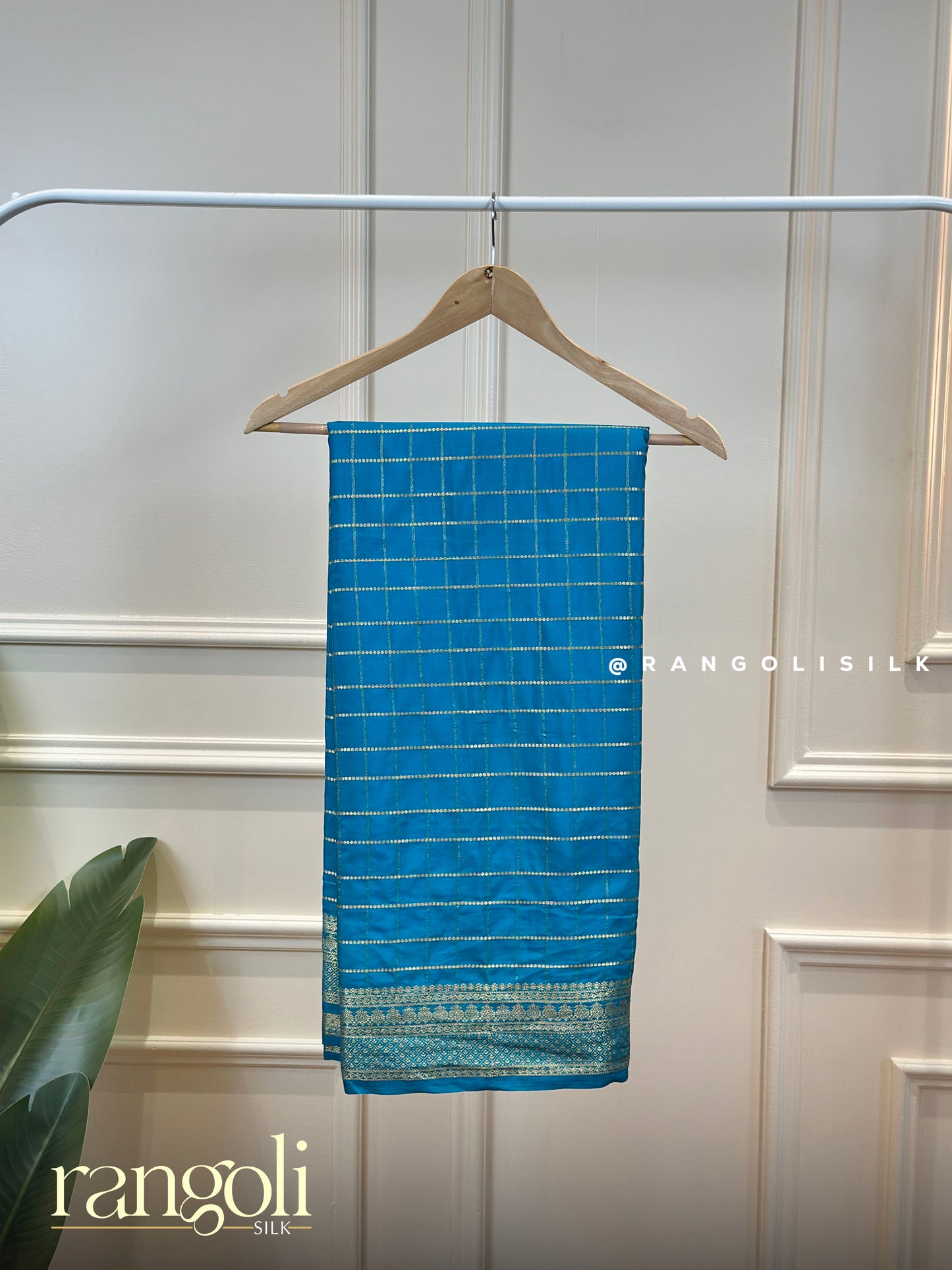 Semi Mysore Silk Saree with Elegant Zari Checks & Woven Border - Post 958