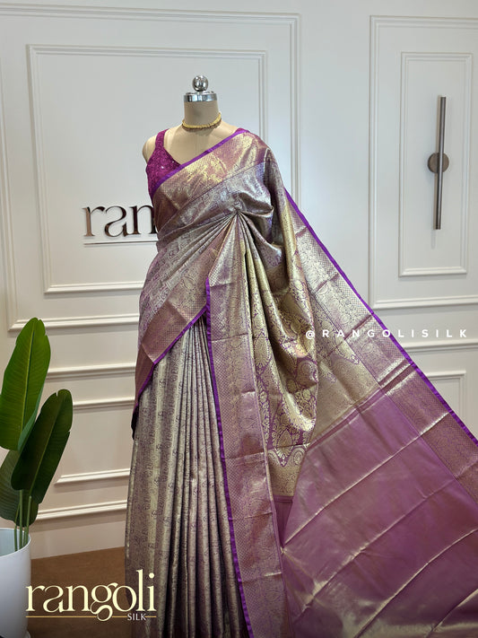 Tissue Silk Saree with Zari Work & Rich Pallu  - Post 436
