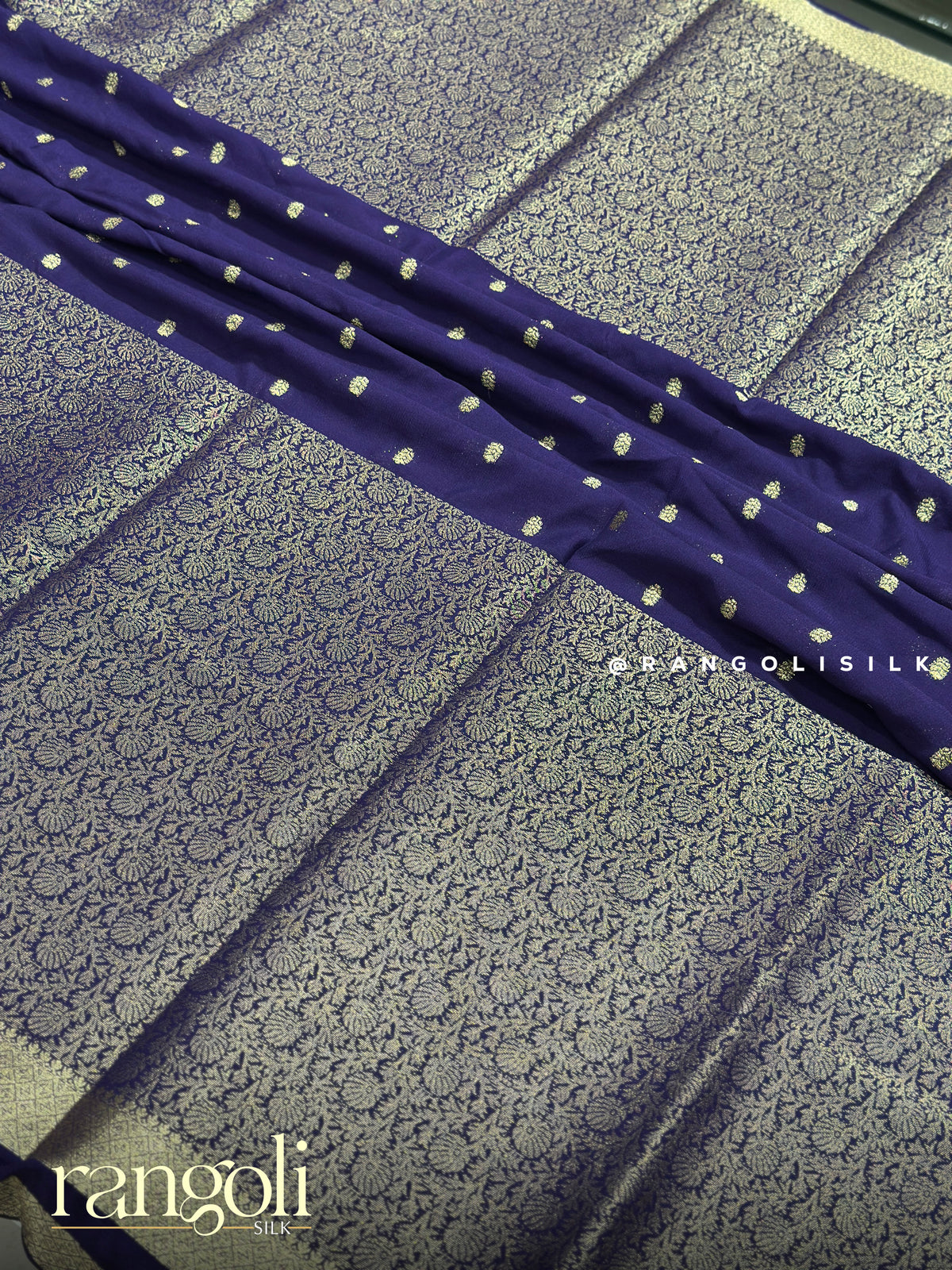 Semi Mysore Silk Saree in Bright Colors with Brocade Weaving & Zari Buttas - Post 1054