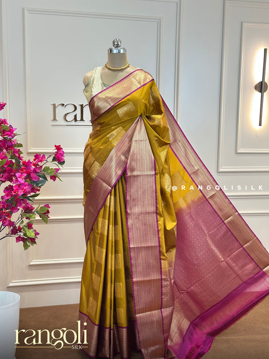 Semi Kanjivaram silk sarees in vibrant new designs and colour combinations - Post 543