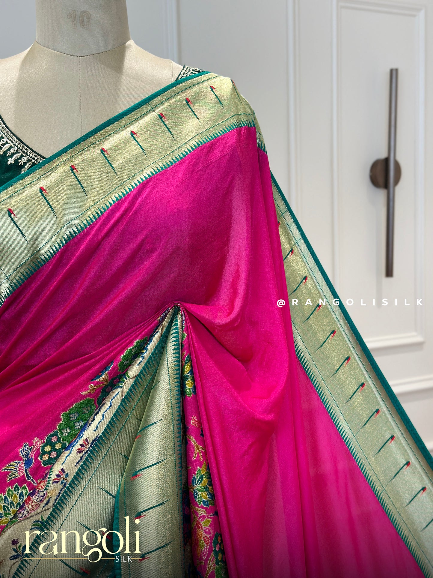 Paithani Saree with Bird and Floral Motifs - Post 442
