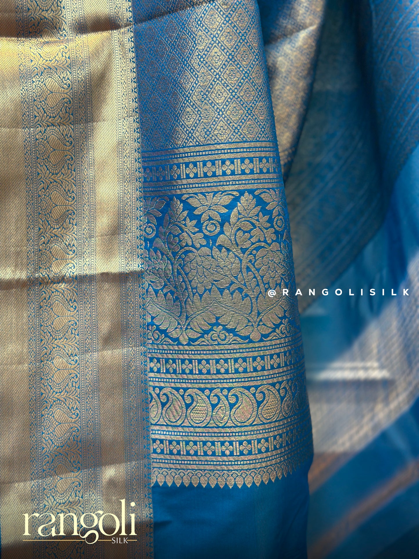 Tissue Silk Saree in Silver and Gold Tones with Zari Work - Post 448