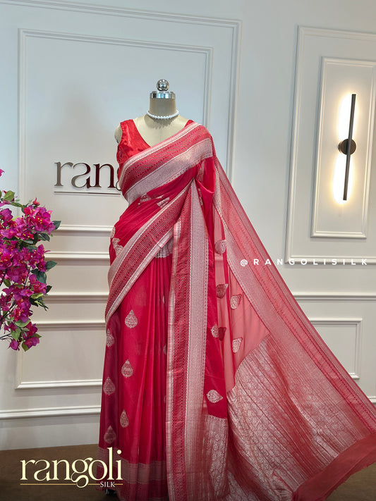Chiffon Banarasi Saree with Rich Borders & Intricate Weaves  - Post 545