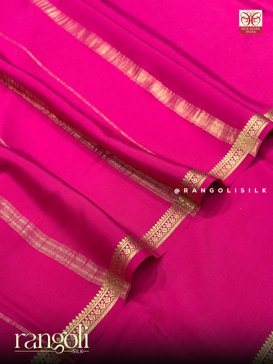 Pure Mysore Crepe Silk Saree with CSG Zari - Silk Mark Certified - Post 1059